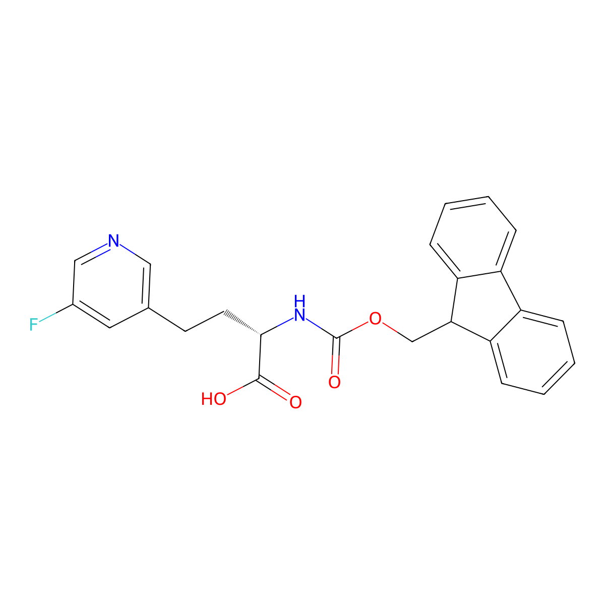 (S)-a-(Fmoc-amino)-5-fluoro-3-pyridinebutanoic acid molecular structure, CAS 2349716-88-5