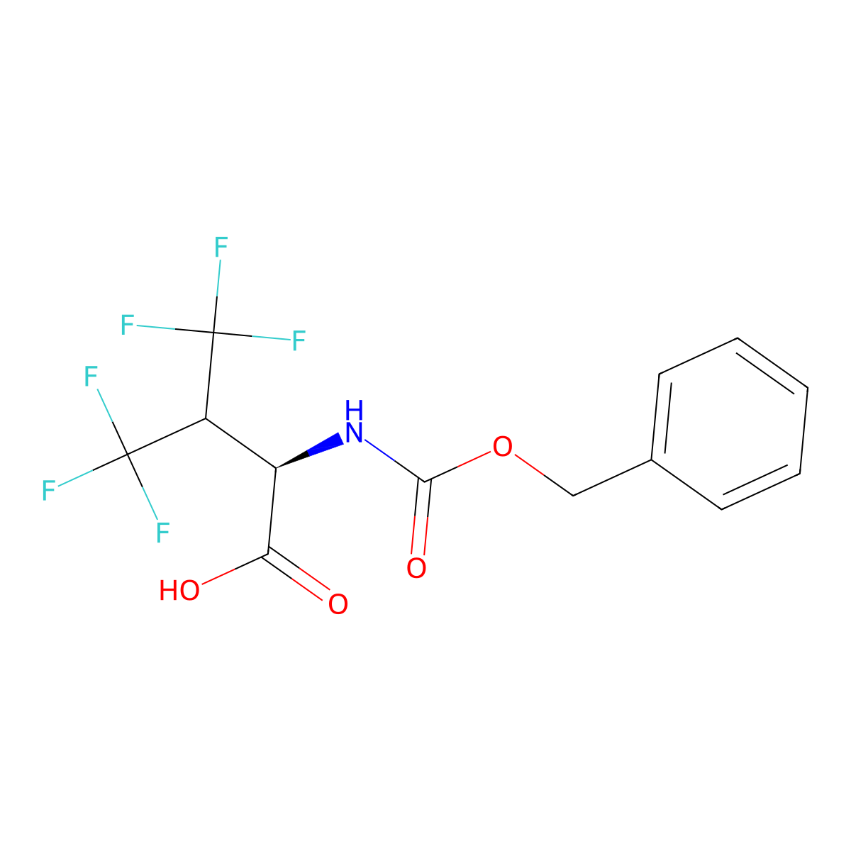 (2R)-2-{[(benzyloxy)carbonyl]amino}-4,4,4-trifluoro-3-(trifluoromethyl)butanoic acid molecular structure, CAS 2349721-39-5
