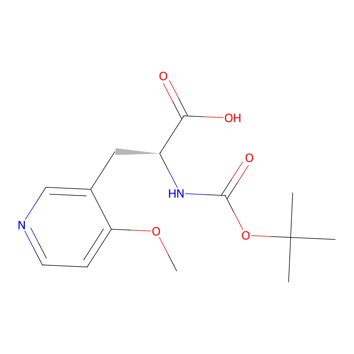 (R)-2-((tert-Butoxycarbonyl)amino)-3-(4-methoxypyridin-3-yl)propanoic acid molecular structure, CAS 2349731-09-3