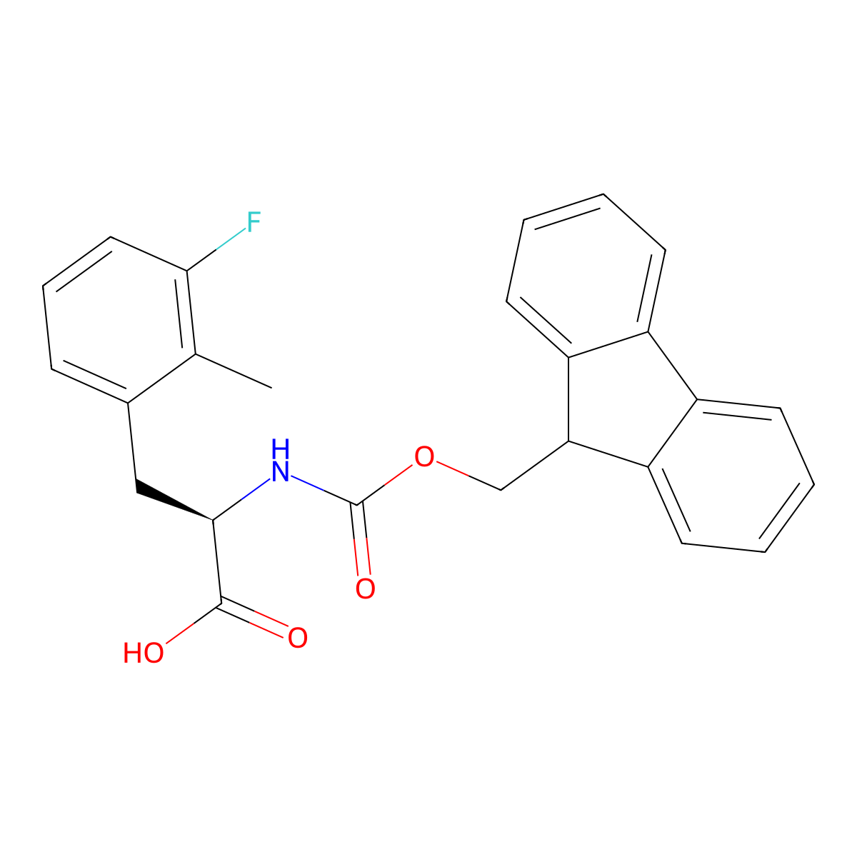 N-Fmoc-3-fluoro-2-methyl-D-phenylalanine molecular structure, CAS 2349735-73-3