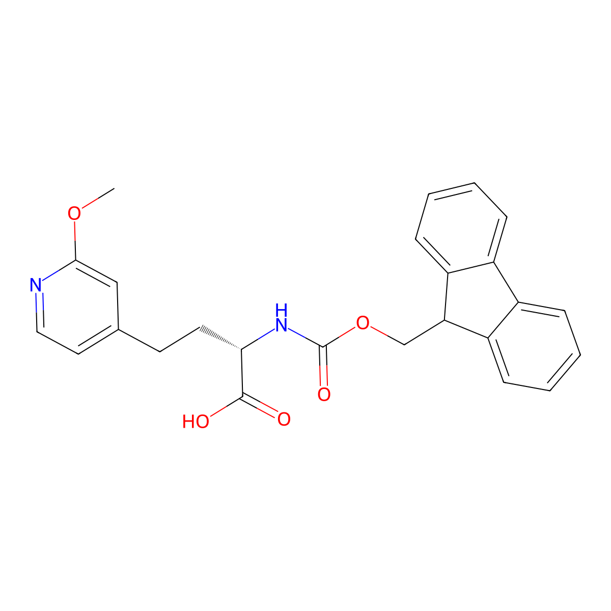 (S)-a-(Fmoc-amino)-2-methoxy-4-pyridinebutanoic acid molecular structure, CAS 2349735-87-9