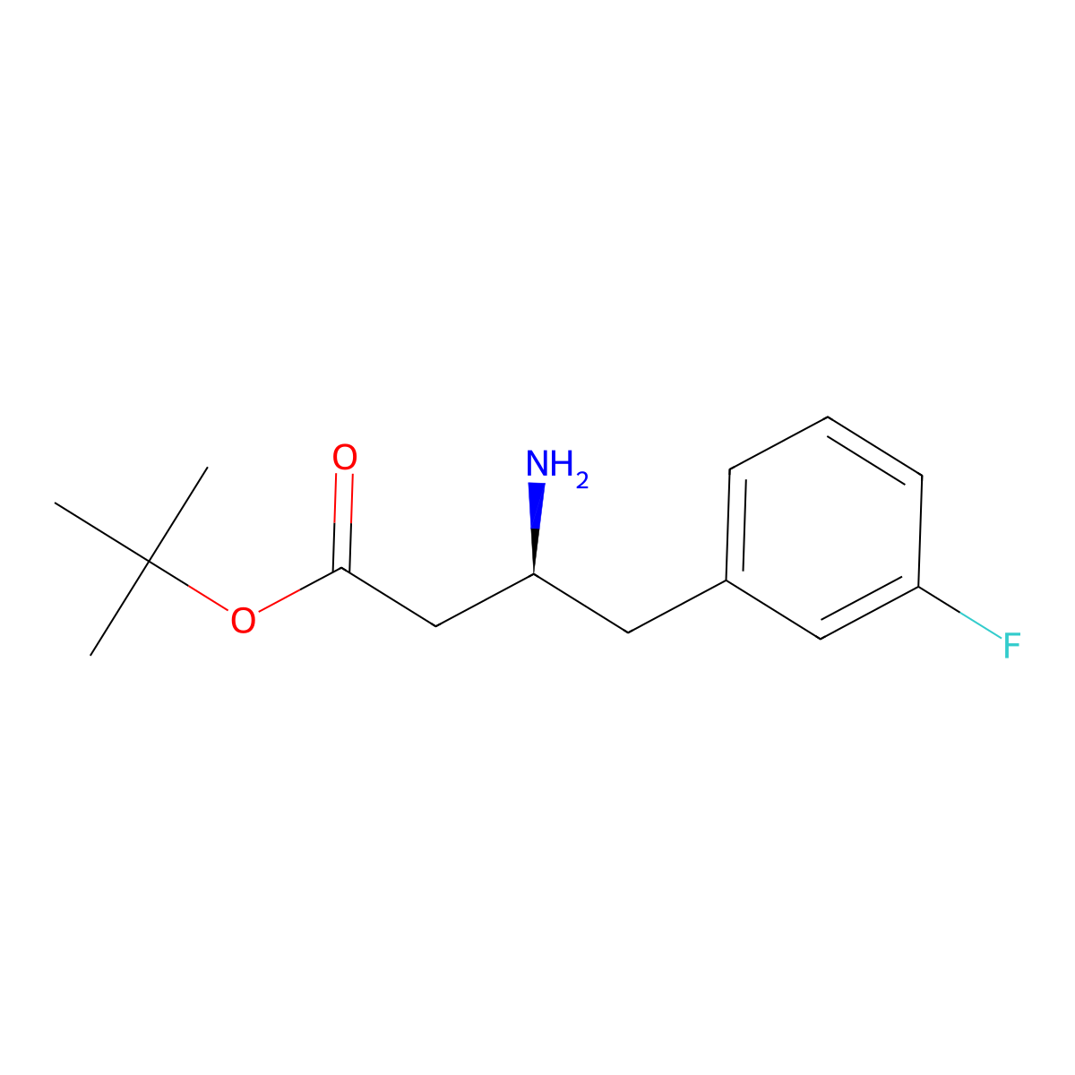 tert-butyl (3S)-3-amino-4-(3-fluorophenyl)butanoate molecular structure, CAS 2349739-86-0