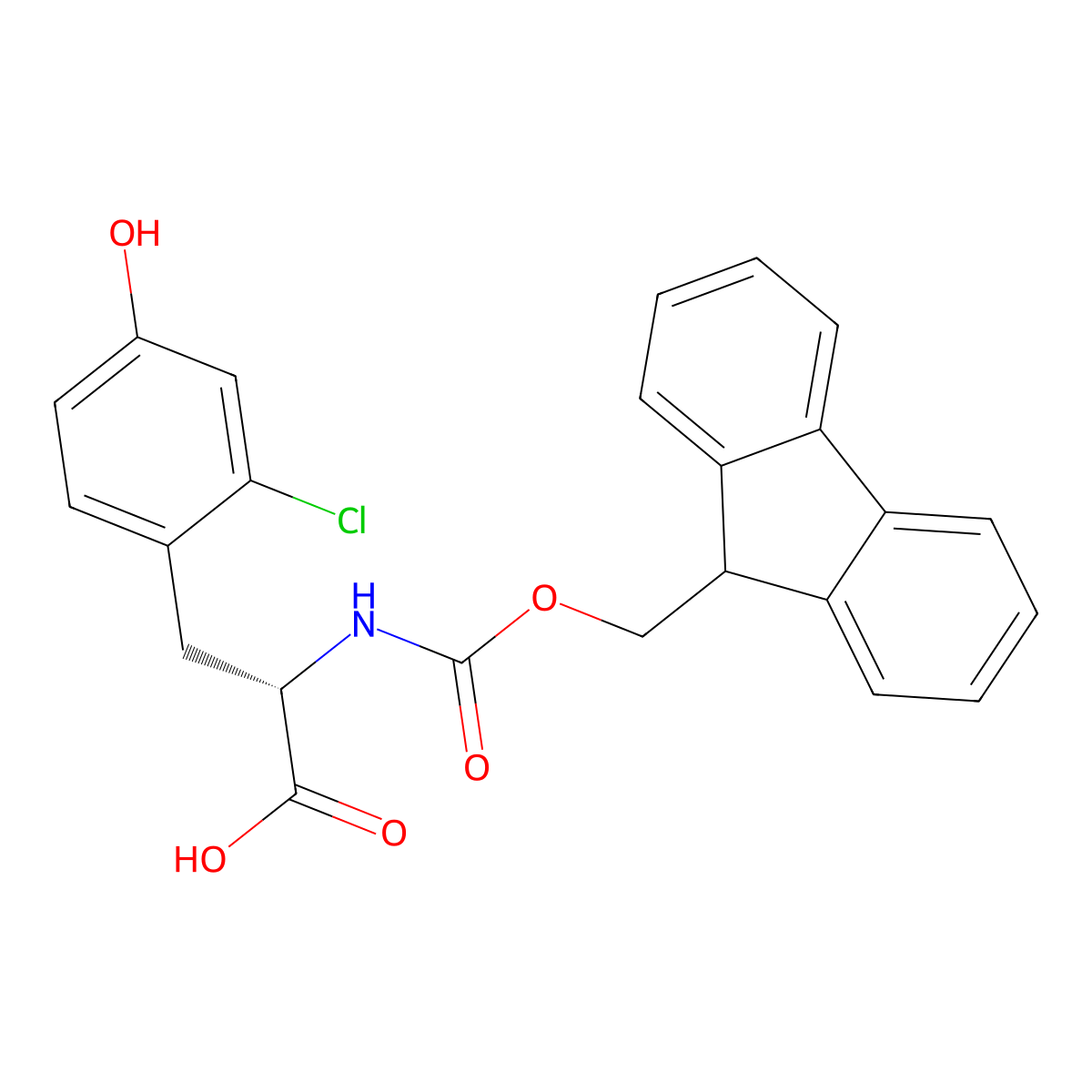 N-Fmoc-2-chloro-L-tyrosine molecular structure, CAS 2349740-74-3