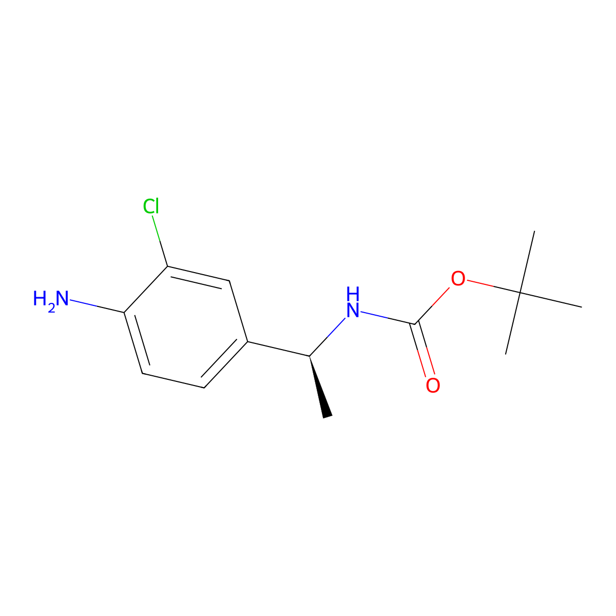 Tert-butyl (S)-(1-(4-amino-3-chlorophenyl)ethyl)carbamate molecular structure, CAS 2349741-89-3