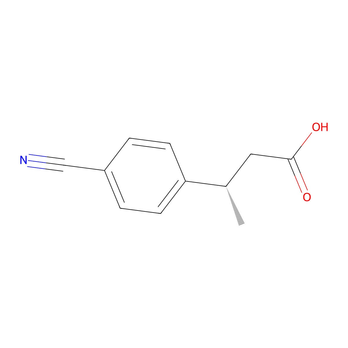 (3S)-3-(4-cyanophenyl)butanoic acid molecular structure, CAS 2349746-89-8