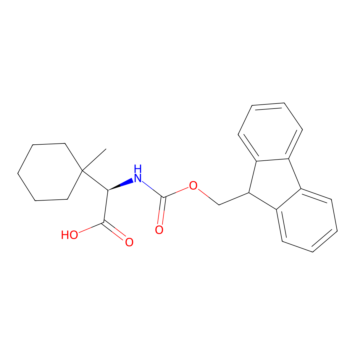 (2R)-2-(9H-Fluoren-9-ylmethoxycarbonylamino)-2-(1-methylcyclohexyl)acetic acid molecular structure, CAS 2349749-40-0