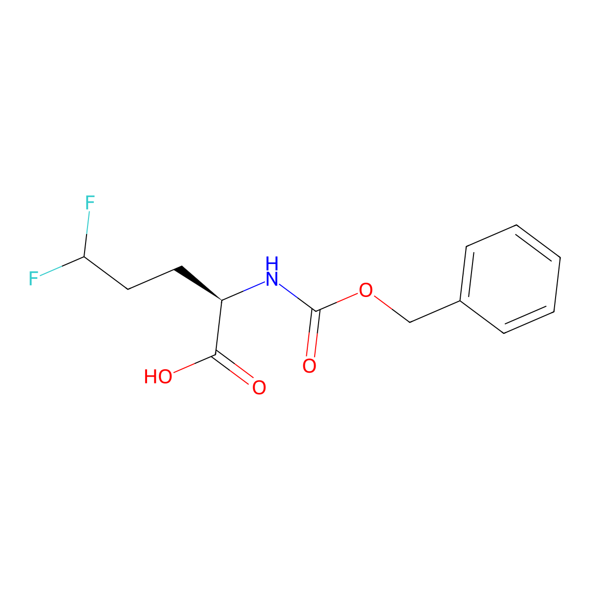 (2R)-2-{[(benzyloxy)carbonyl]amino}-5,5-difluoropentanoic acid molecular structure, CAS 2349754-59-0