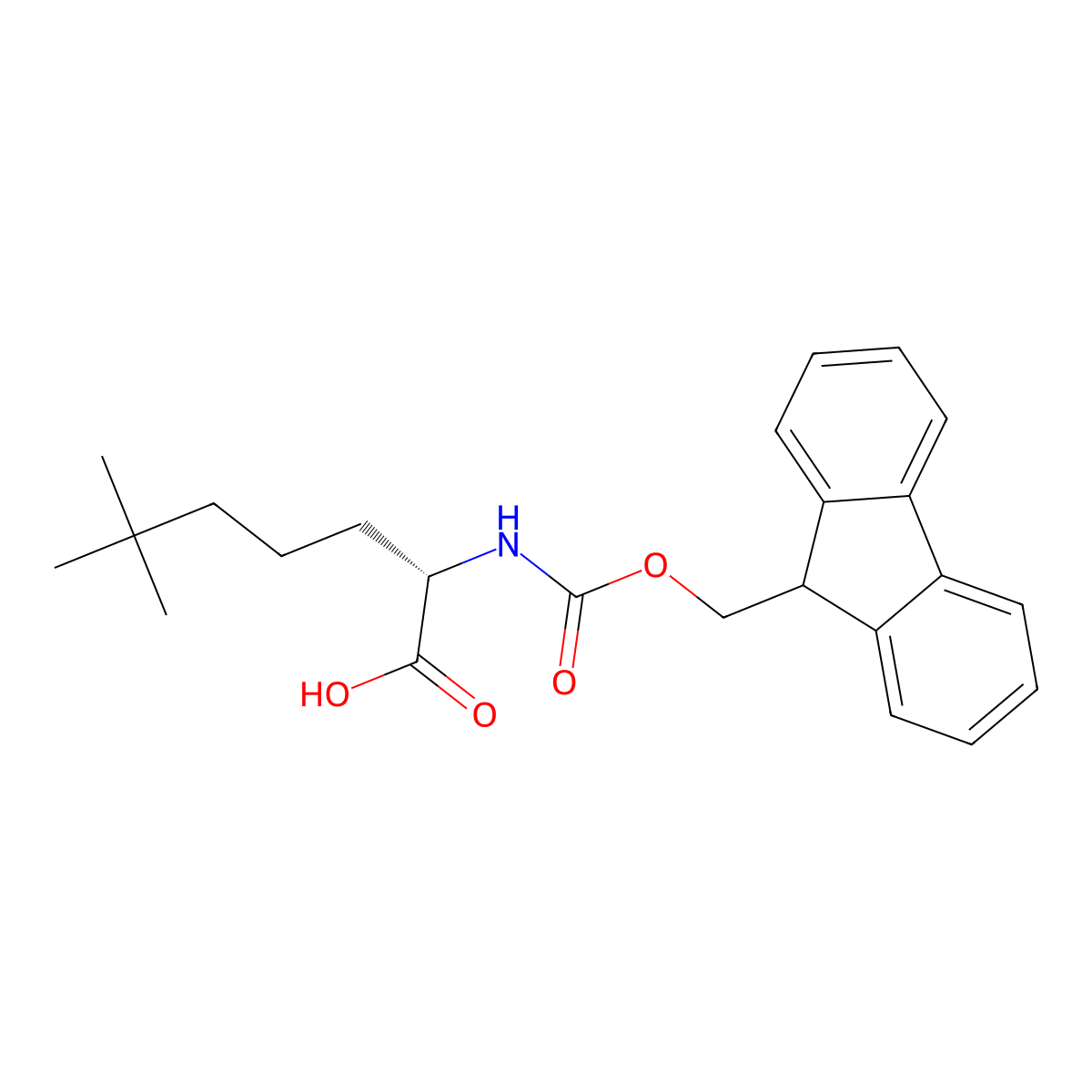 Fmoc-(2S)-2-amino-6,6-dimethylheptanoic acid molecular structure, CAS 2349756-34-7