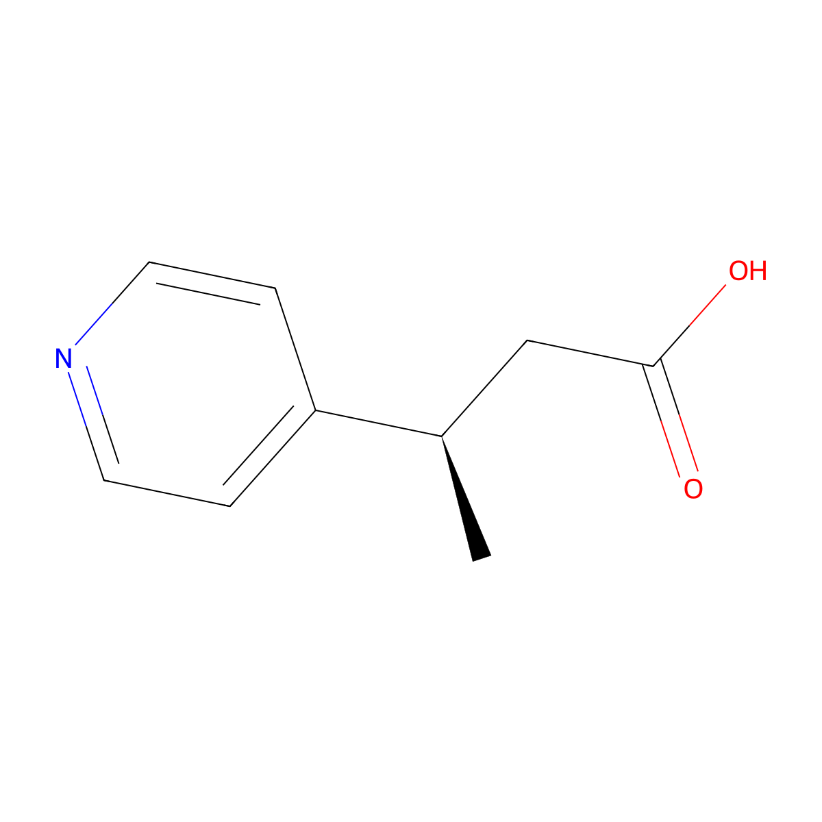 (3R)-3-(pyridin-4-yl)butanoic acid molecular structure, CAS 2349757-56-6