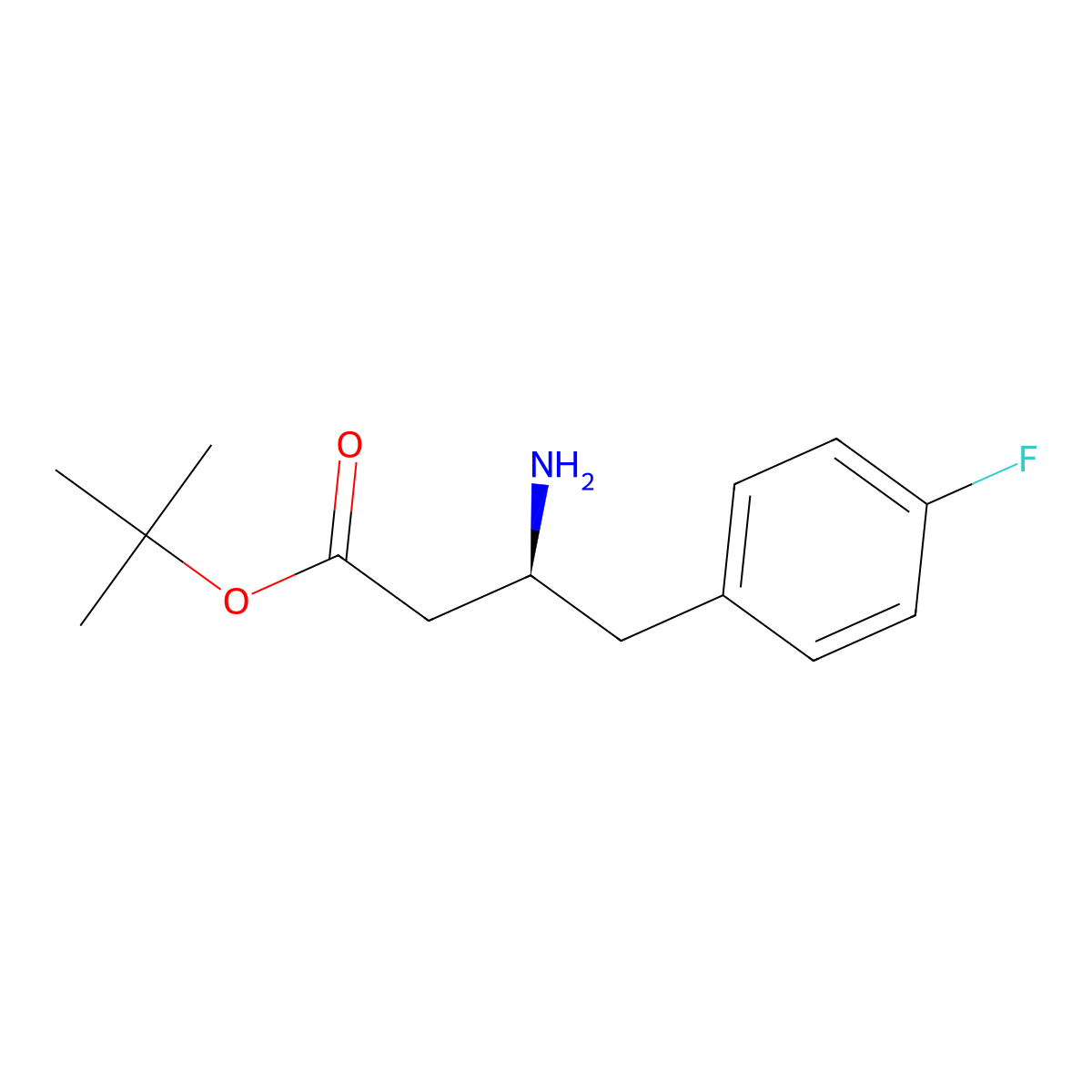 tert-butyl (3S)-3-amino-4-(4-fluorophenyl)butanoate molecular structure, CAS 2349765-38-2