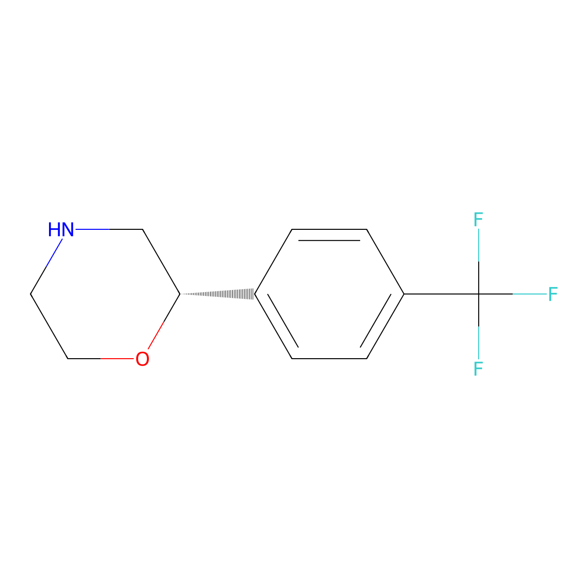 (2S)-2-[4-(trifluoromethyl)phenyl]morpholine molecular structure, CAS 2349772-26-3