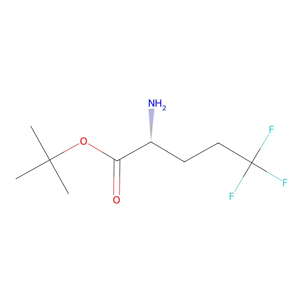 tert-butyl (2R)-2-amino-5,5,5-trifluoropentanoate molecular structure, CAS 2349773-48-2