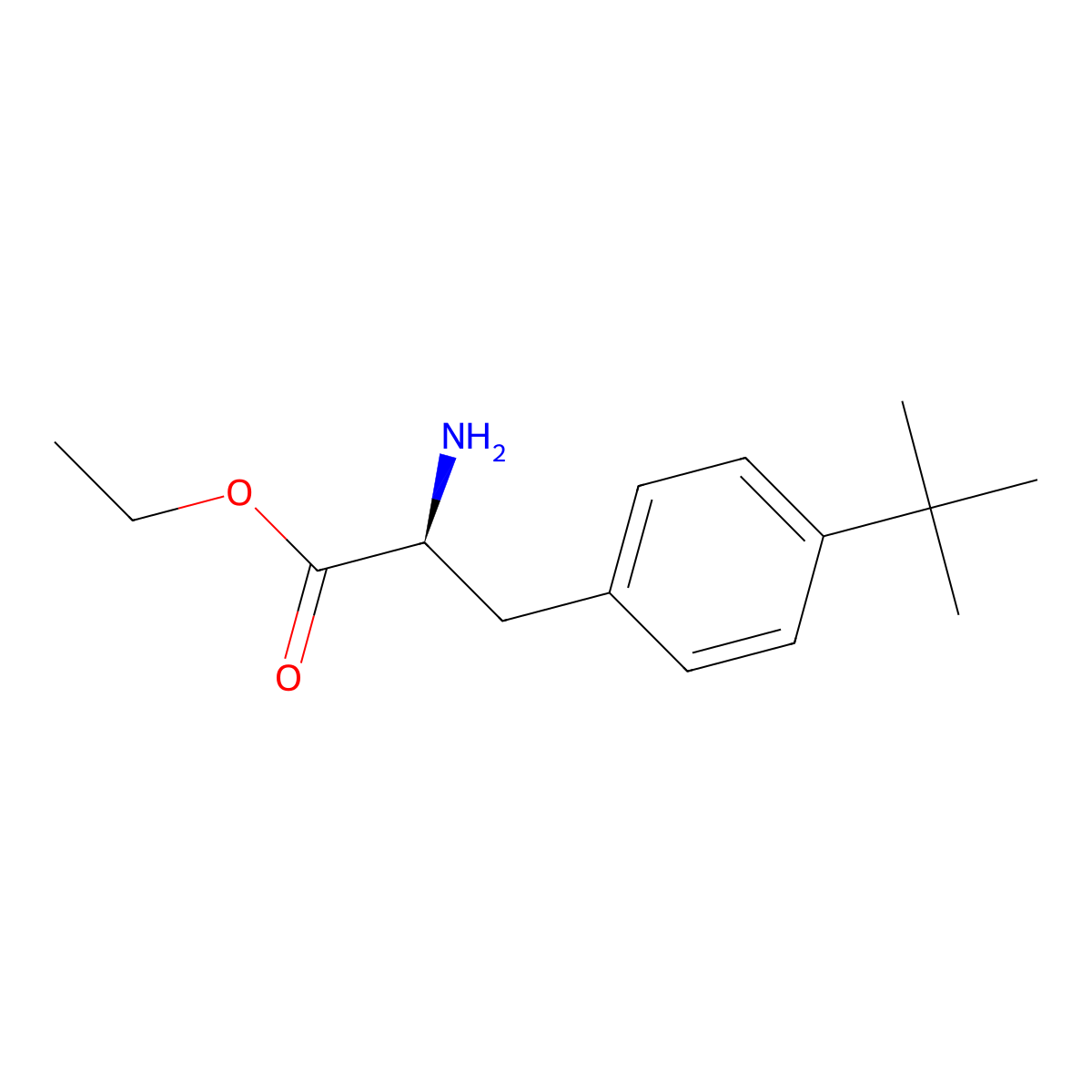 ethyl (2S)-2-amino-3-(4-tert-butylphenyl)propanoate molecular structure, CAS 2349774-09-8