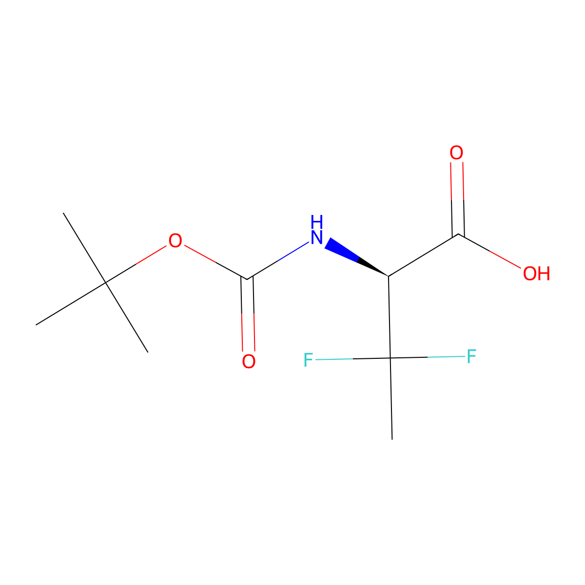(2S)-2-{[(tert-butoxy)carbonyl]amino}-3,3-difluorobutanoic acid molecular structure, CAS 2349779-80-0