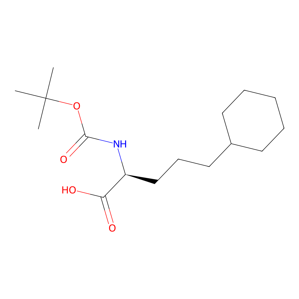 Boc-(S)-2-amino-5-cyclohexylpentanoic Acid molecular structure, CAS 2349792-96-5
