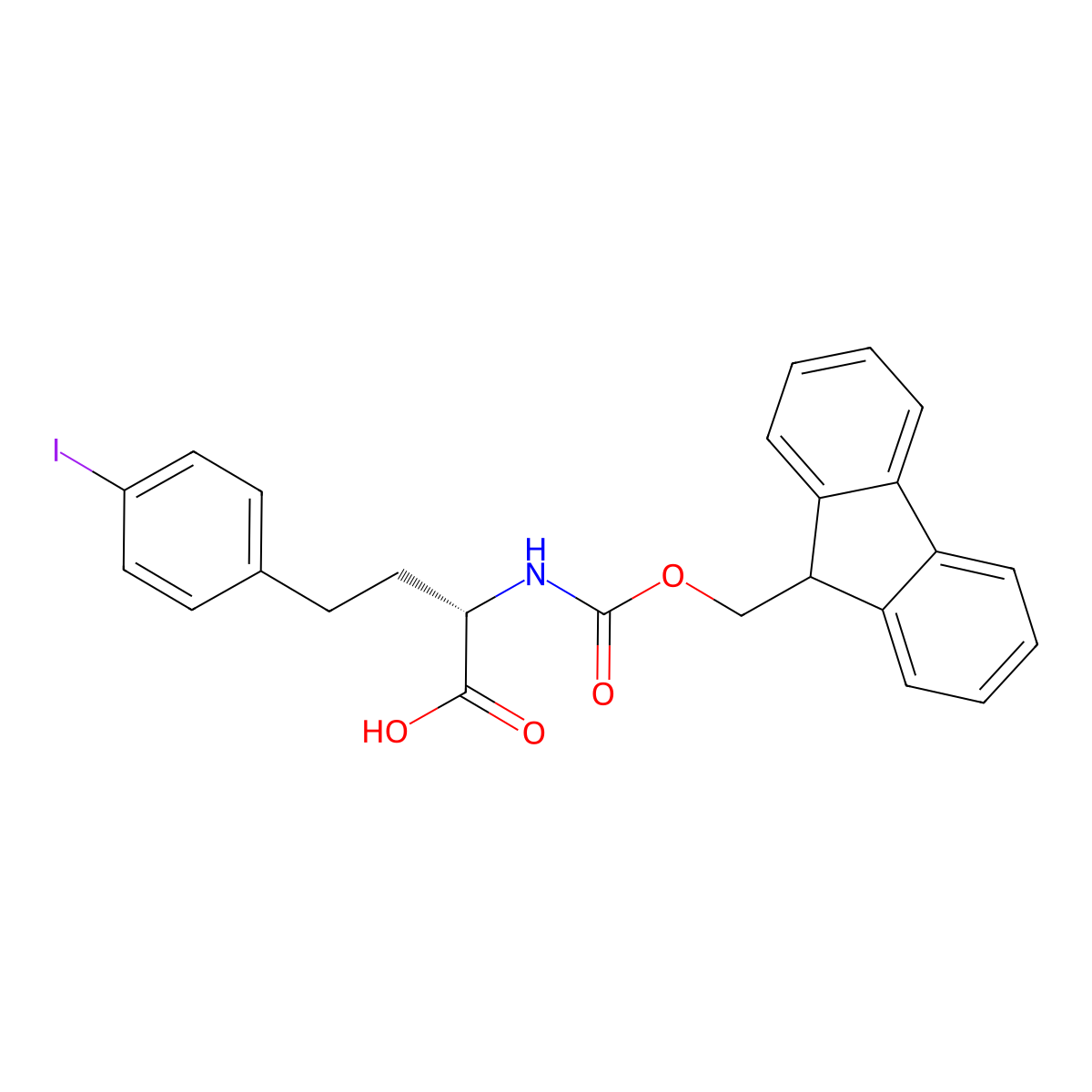 N-Fmoc-L-HomoPhe(4-I)-OH molecular structure, CAS 2349795-42-0