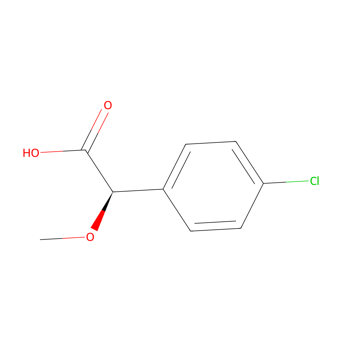 (2R)-2-(4-chlorophenyl)-2-methoxyaceticacid molecular structure, CAS 2349802-38-4