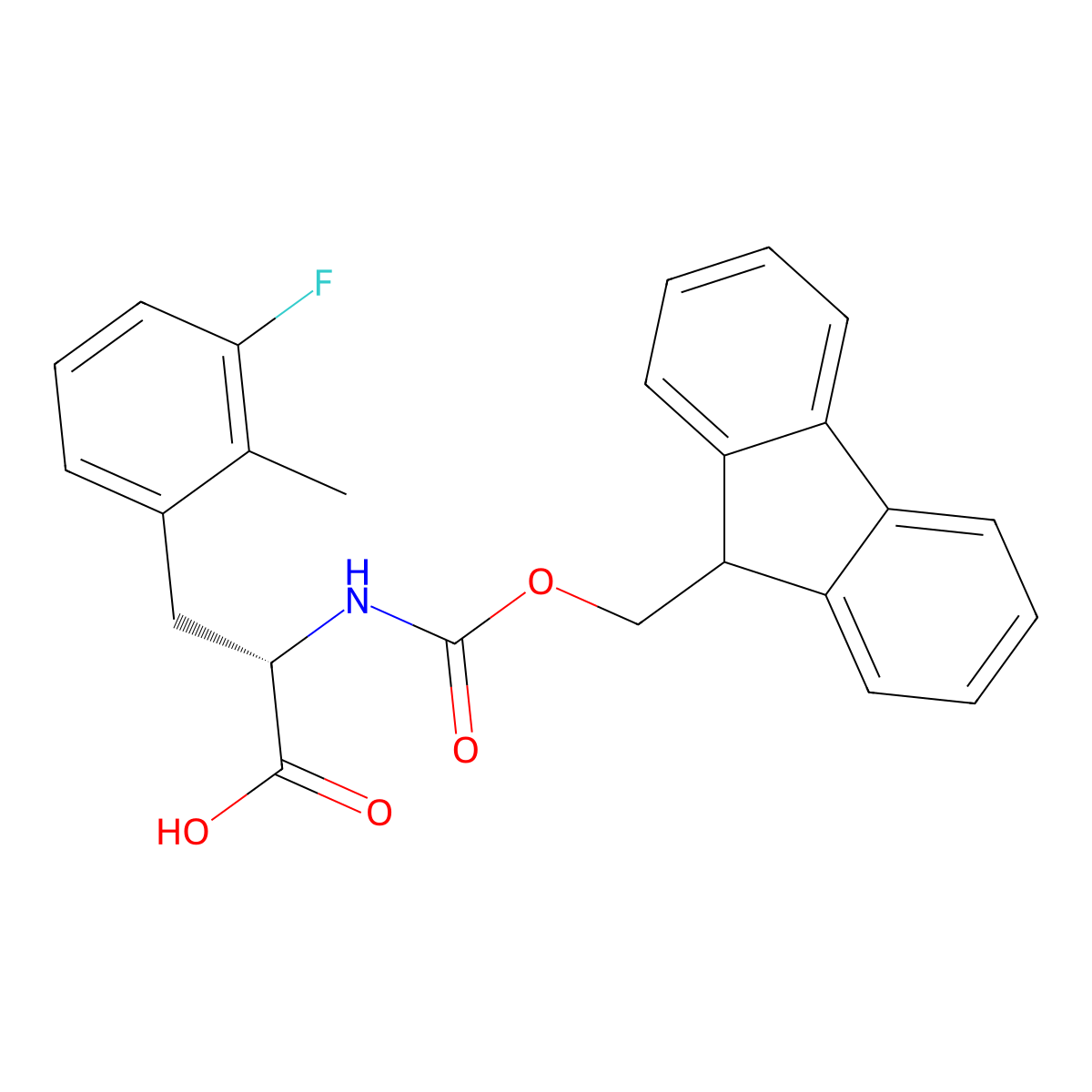 N-Fmoc-3-fluoro-2-methyl-L-phenylalanine molecular structure, CAS 2349810-95-1