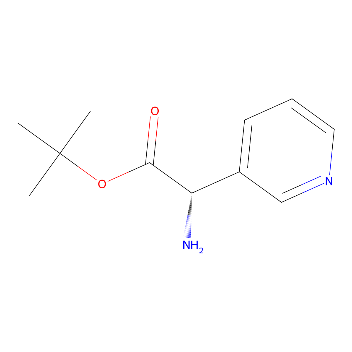 (S)-Pyridin-3-yl-glycine tert-butyl ester molecular structure, CAS 2349817-23-6
