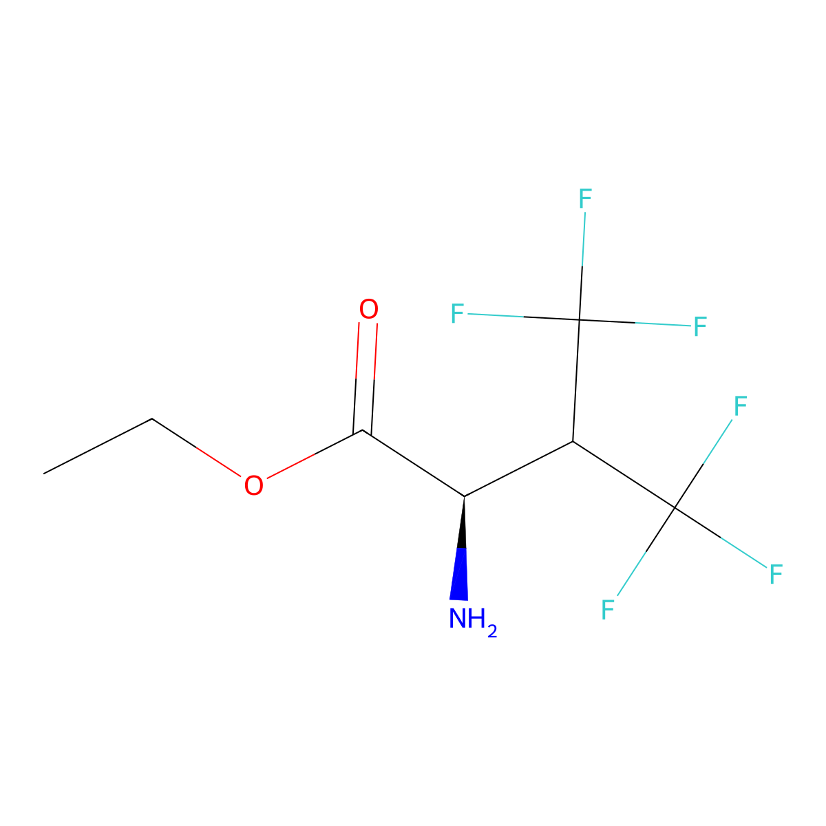 ethyl (2R)-2-amino-4,4,4-trifluoro-3-(trifluoromethyl)butanoate molecular structure, CAS 2349819-78-7