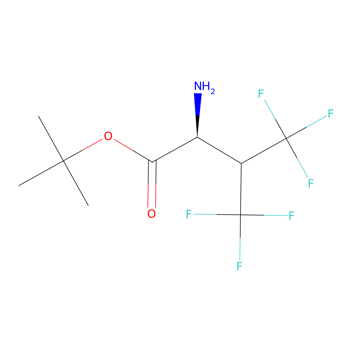tert-butyl (2S)-2-amino-4,4,4-trifluoro-3-(trifluoromethyl)butanoate molecular structure, CAS 2349820-88-6