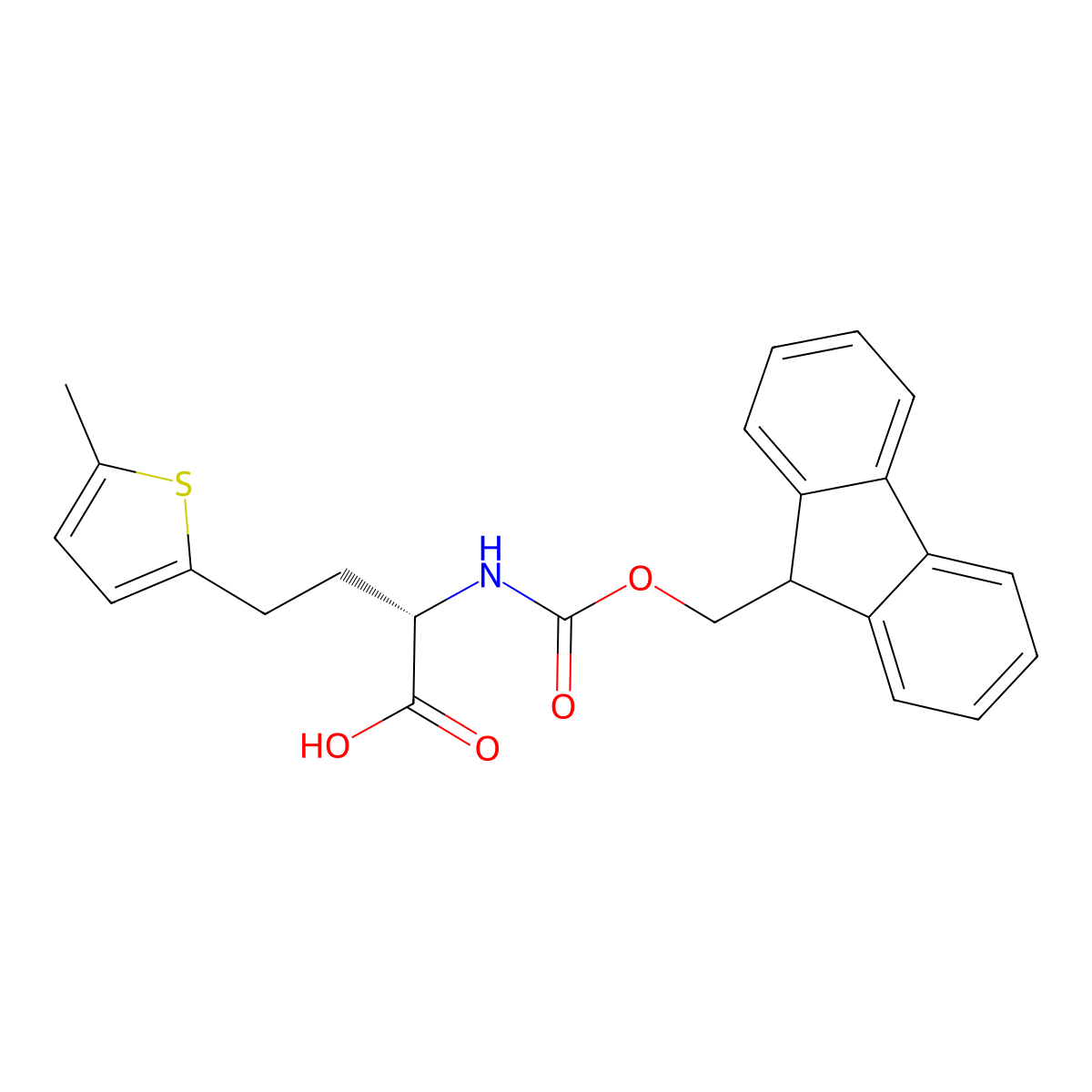 (2S)-2-({[(9H-fluoren-9-yl)methoxy]carbonyl}amino)-4-(5-methylthiophen-2-yl)butanoic acid molecular structure, CAS 2349835-30-7