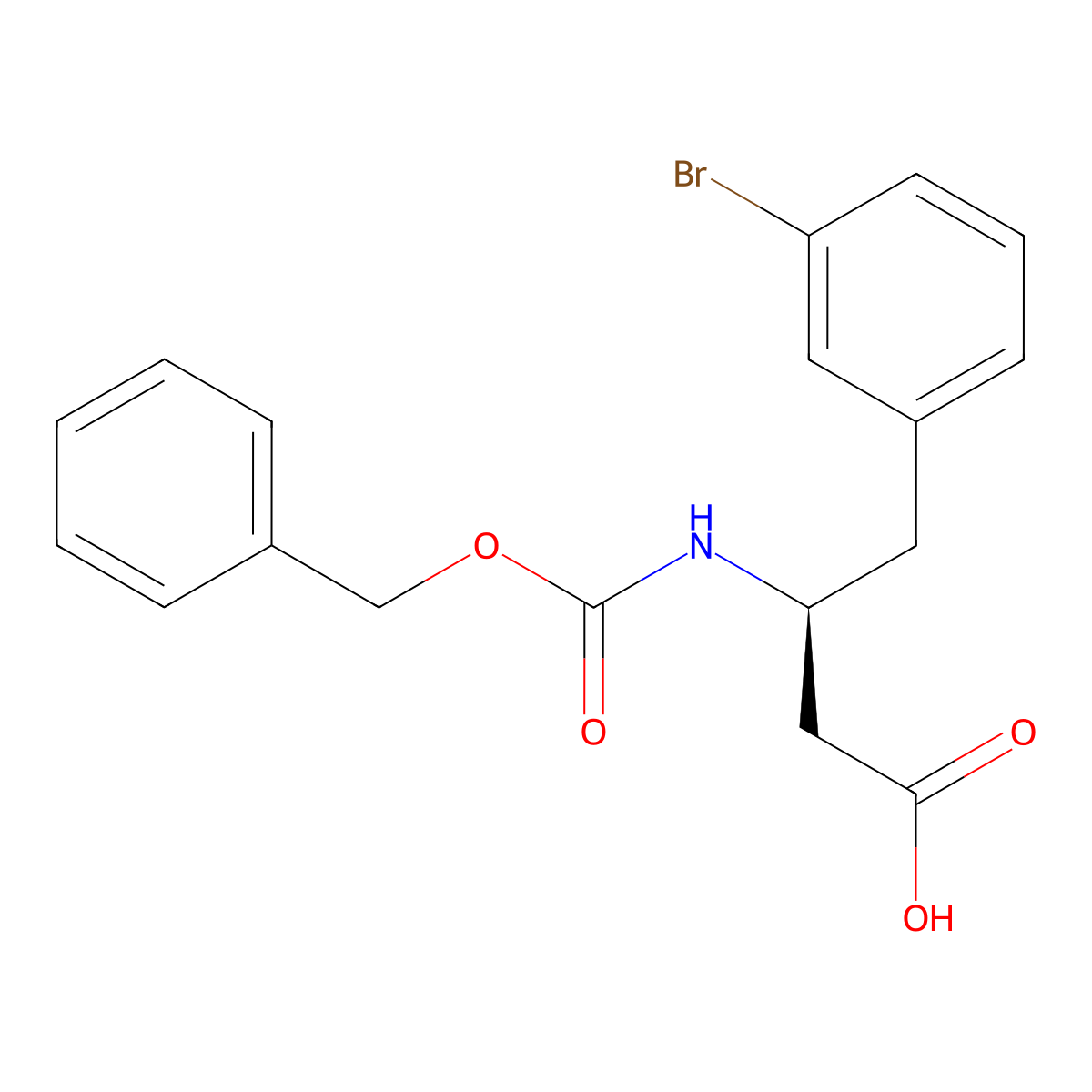 (3S)-3-{[(benzyloxy)carbonyl]amino}-4-(3-bromophenyl)butanoic acid molecular structure, CAS 2349836-86-6