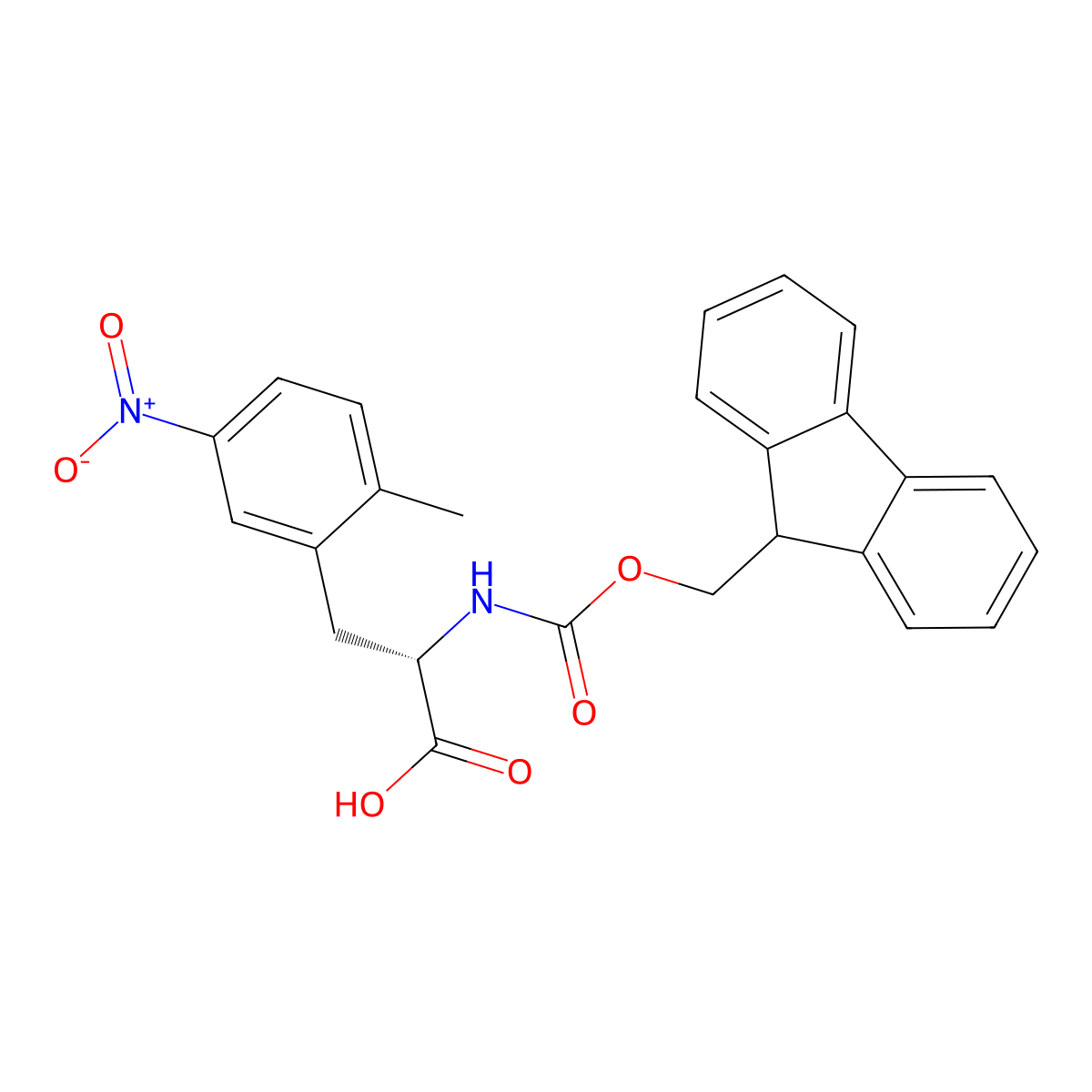 Fmoc-L-Phe(2Me-5NO2)-OH molecular structure, CAS 2349838-90-8