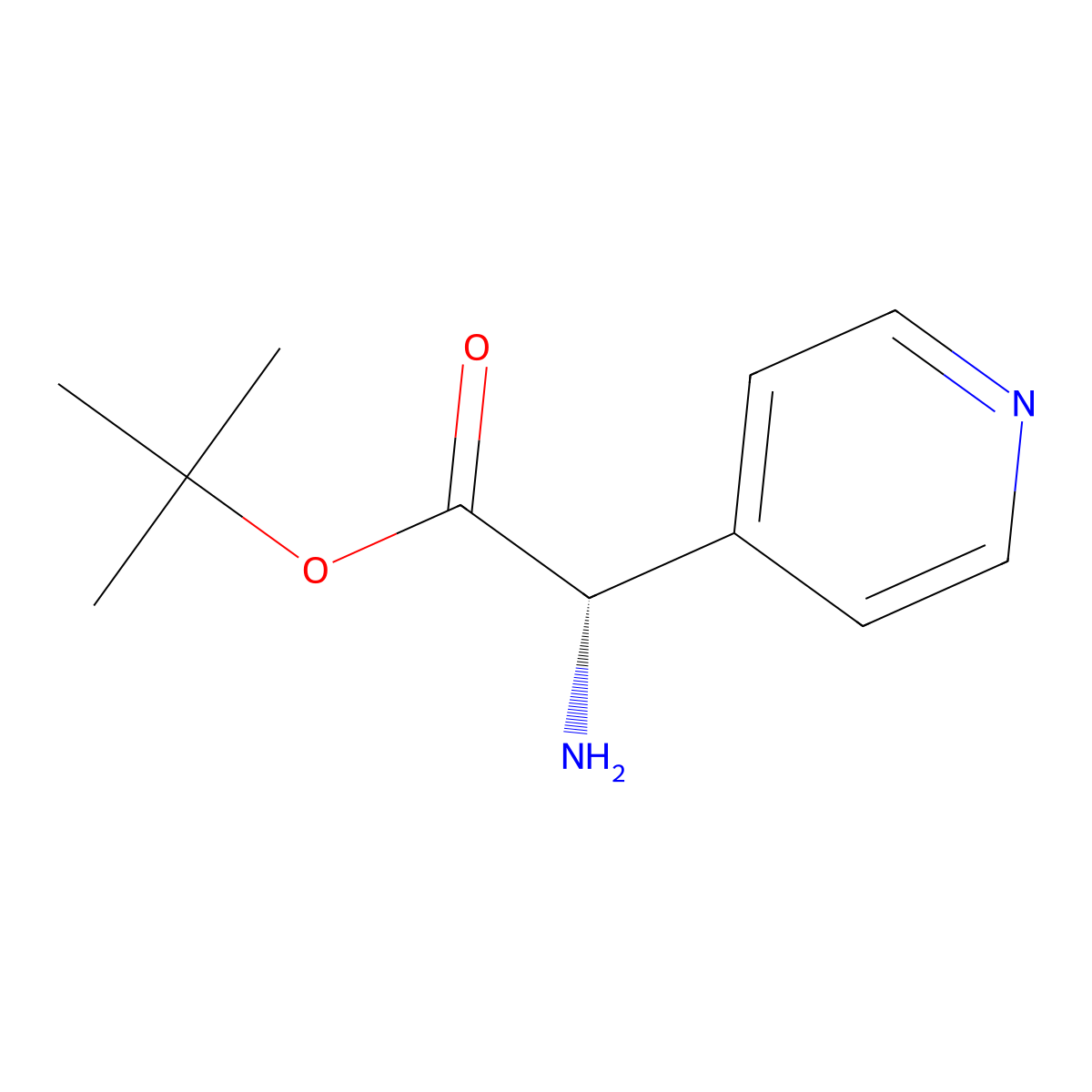 (S)-Pyridin-4-yl-glycine tert-butyl ester molecular structure, CAS 2349849-91-6