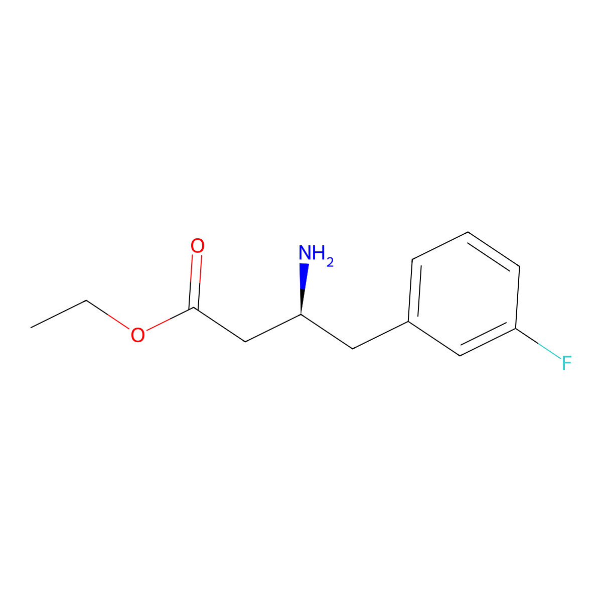 ethyl (3S)-3-amino-4-(3-fluorophenyl)butanoate molecular structure, CAS 2349851-49-4