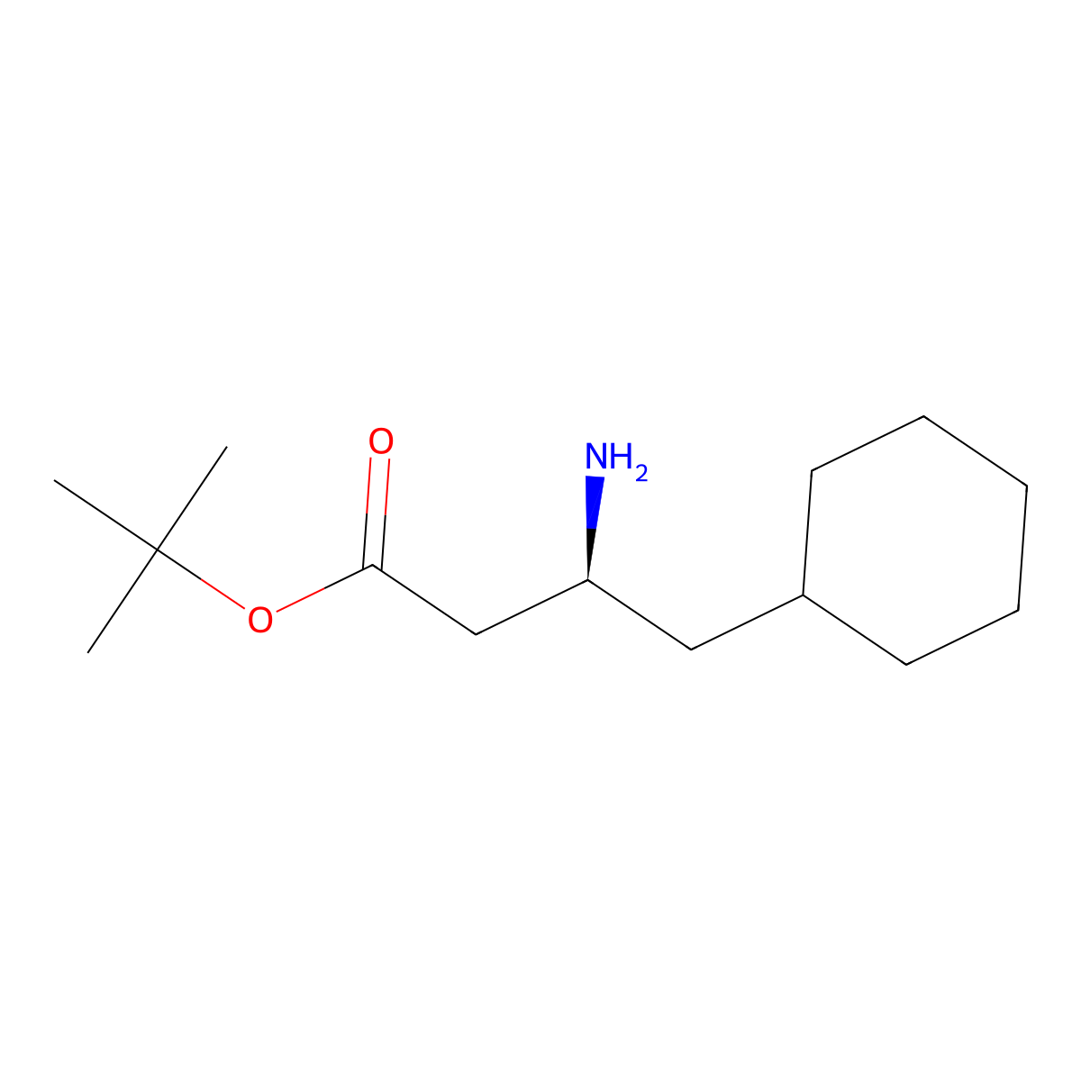tert-butyl (3S)-3-amino-4-cyclohexylbutanoate molecular structure, CAS 2349851-99-4