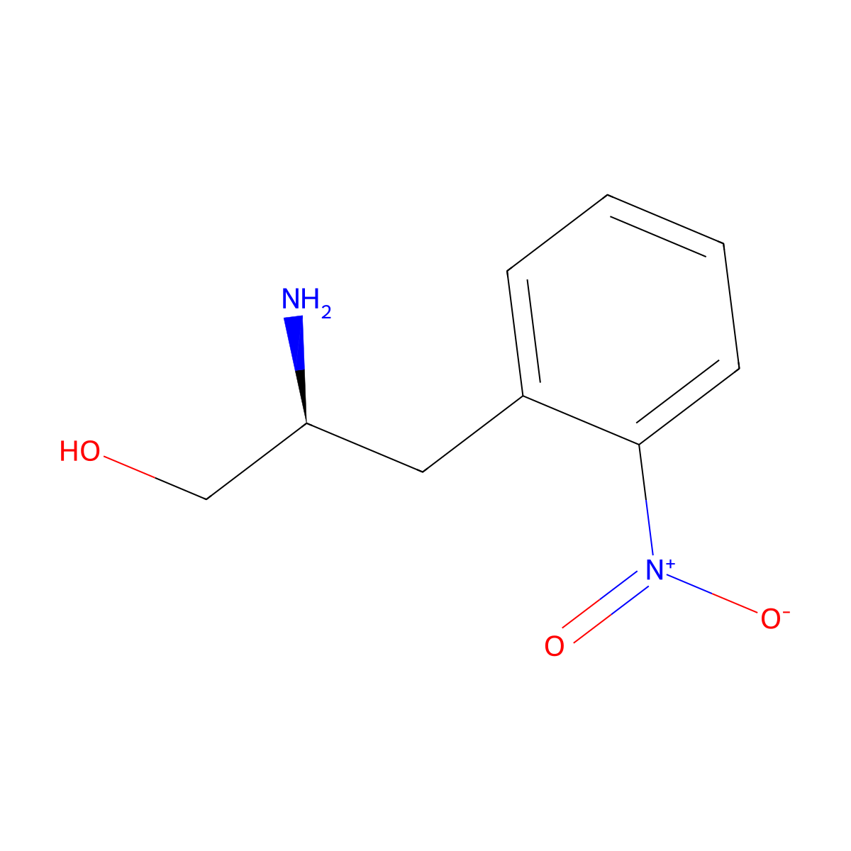 (2S)-2-amino-3-(2-nitrophenyl)propan-1-ol molecular structure, CAS 2349870-69-3