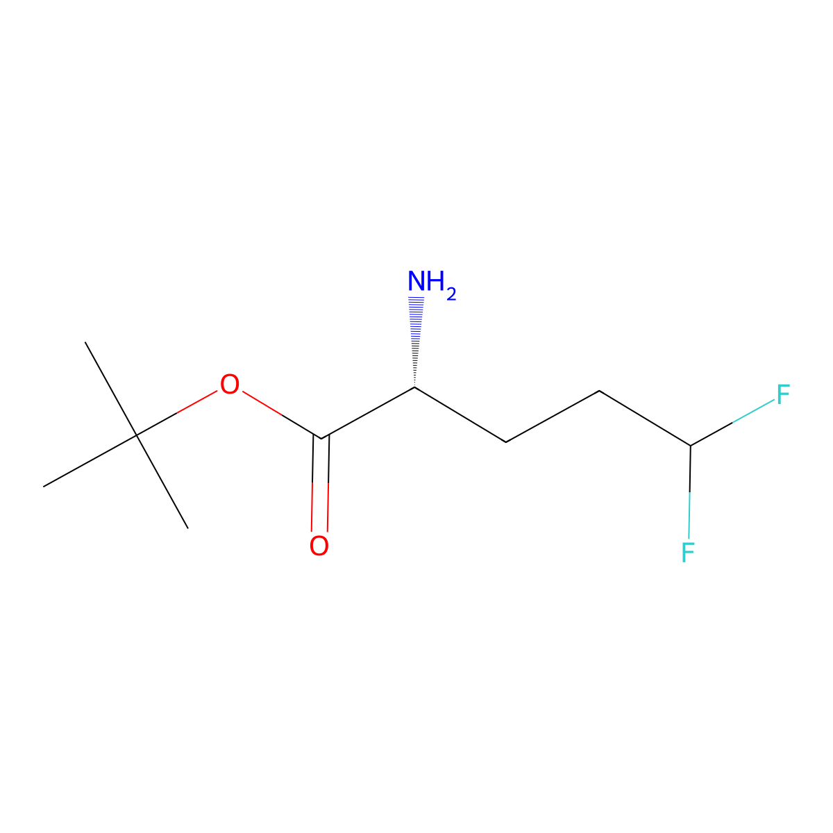 tert-butyl (2R)-2-amino-5,5-difluoropentanoate molecular structure, CAS 2349881-17-8