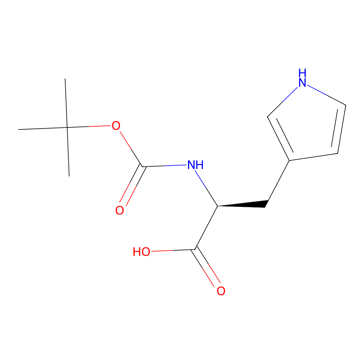 (2S)-2-{[(tert-butoxy)carbonyl]amino}-3-(1H-pyrrol-3-yl)propanoic acid molecular structure, CAS 2349886-82-2