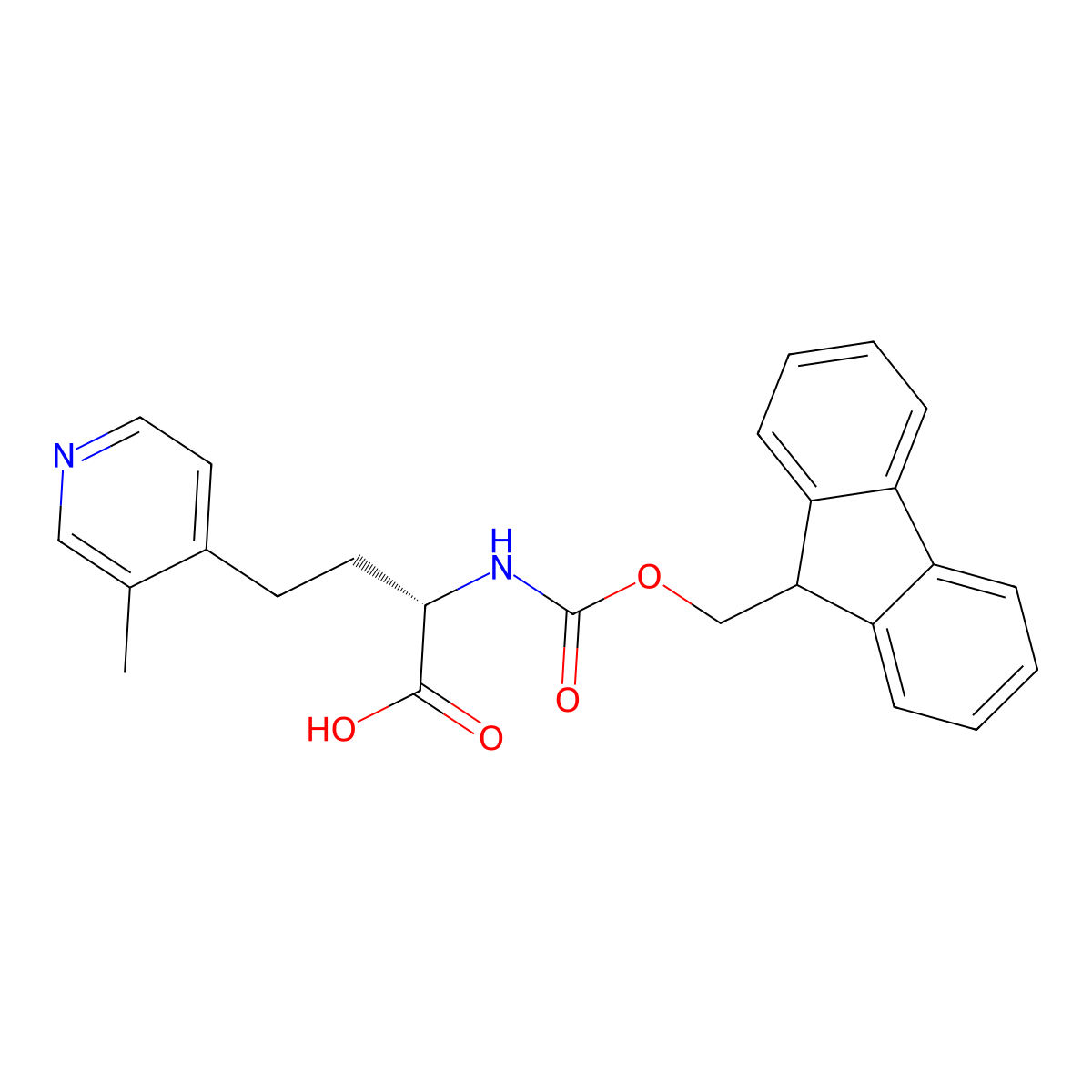 Fmoc-4-(3-methylpyridin-4-yl)-Abu-OH molecular structure, CAS 2349891-63-8