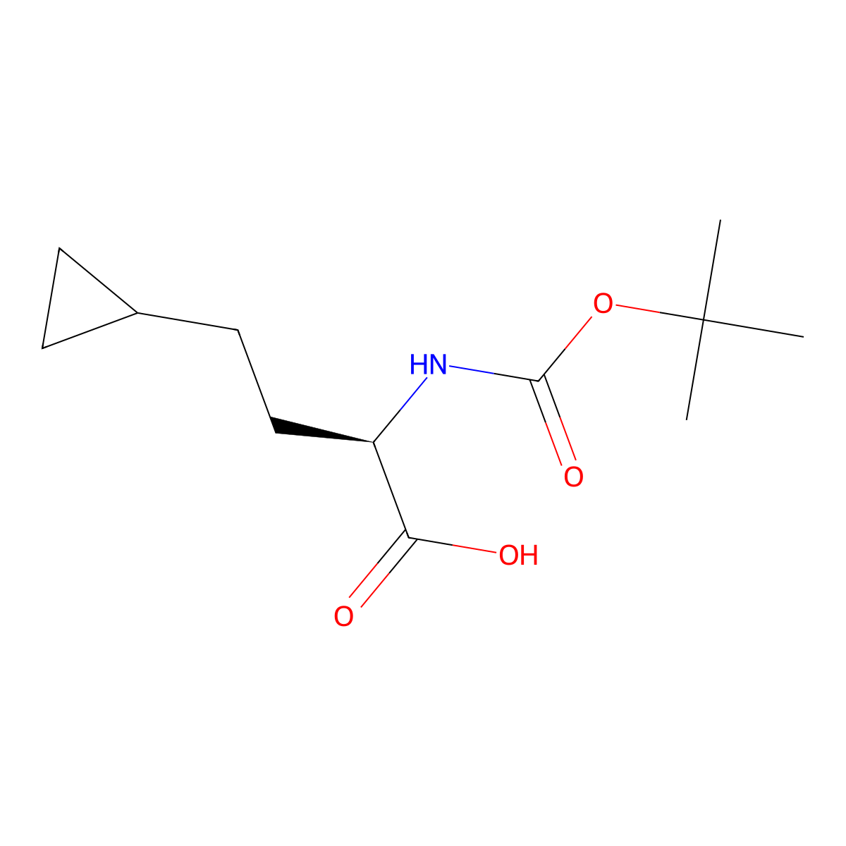 (R)-2-(Boc-amino)-4-cyclopropylbutanoic acid molecular structure, CAS 2349893-77-0