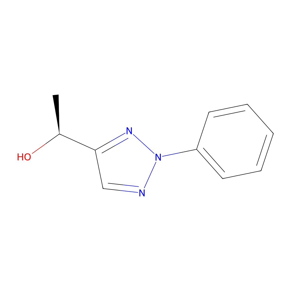 (1S)-1-(2-phenyl-2H-1,2,3-triazol-4-yl)ethan-1-ol molecular structure, CAS 2349901-79-5