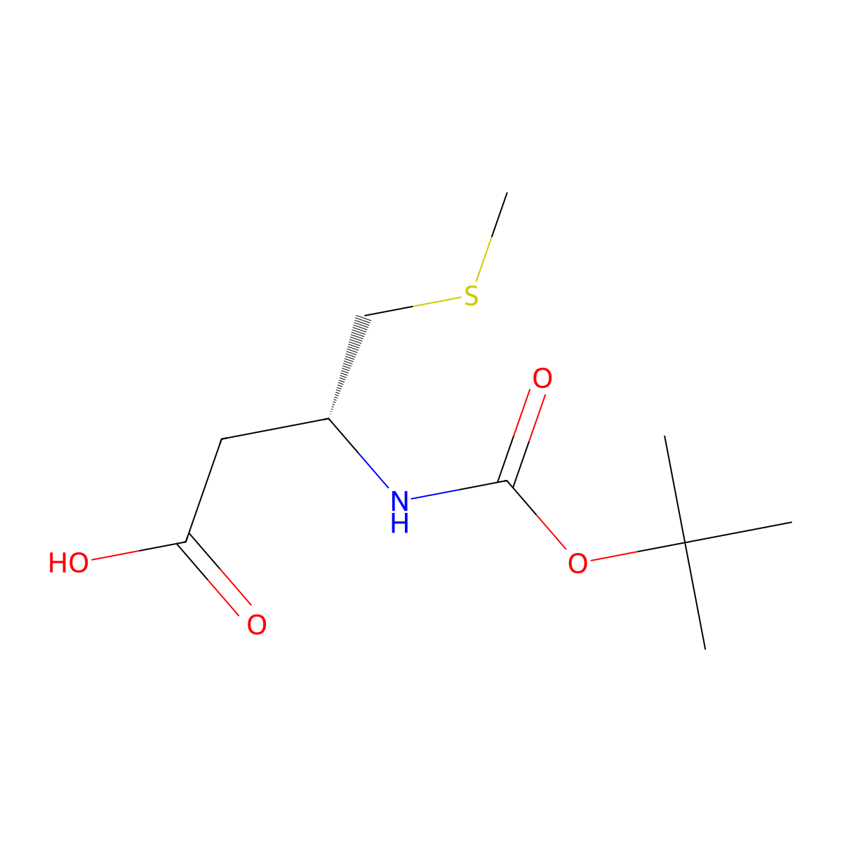 (3R)-3-{[(tert-butoxy)carbonyl]amino}-4-(methylsulfanyl)butanoic acid molecular structure, CAS 2349903-30-4