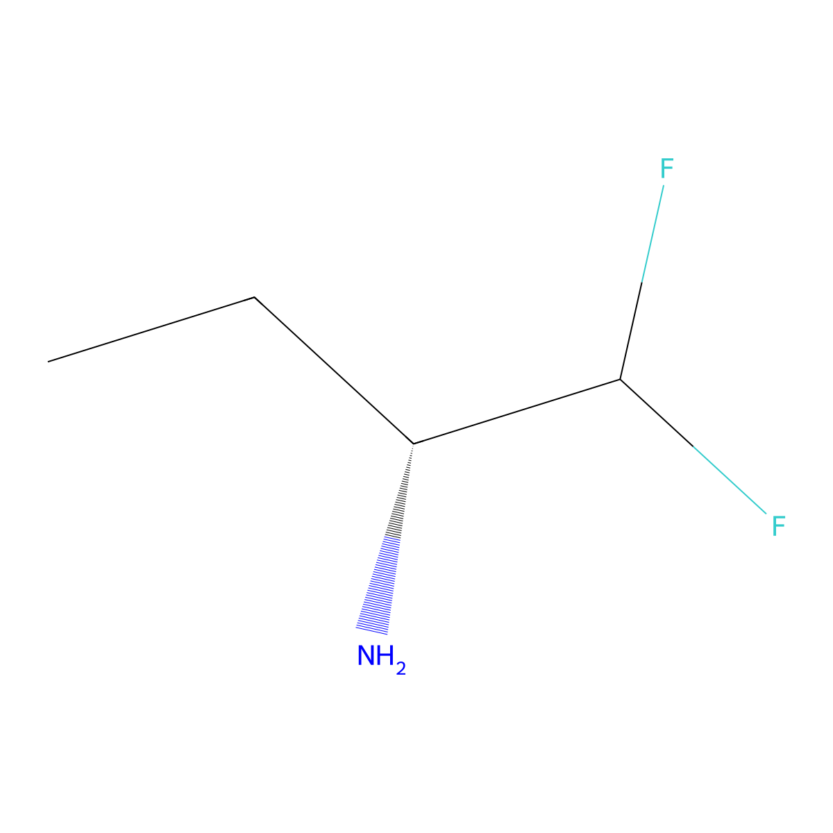 (2R)-1,1-difluorobutan-2-amine molecular structure, CAS 2349912-36-1