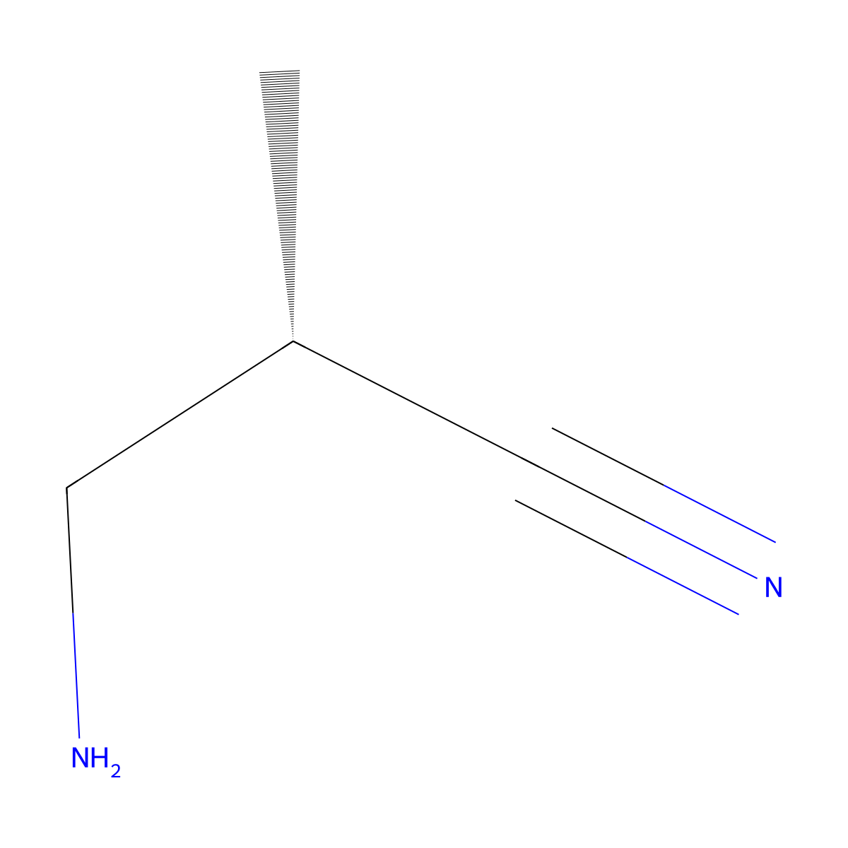 (2S)-3-amino-2-methylpropanenitrile molecular structure, CAS 2349912-96-3