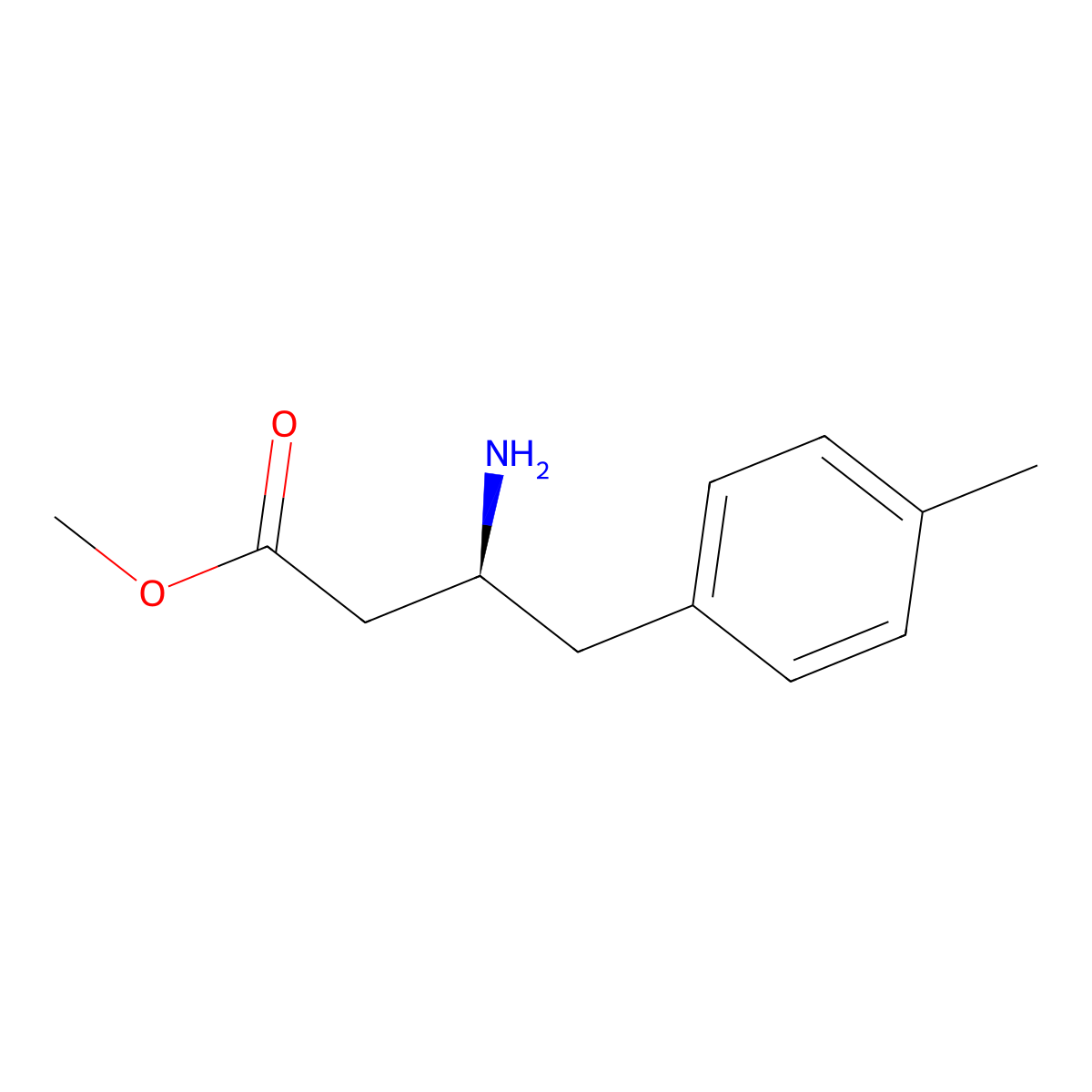 methyl (3S)-3-amino-4-(4-methylphenyl)butanoate molecular structure, CAS 2349918-68-7