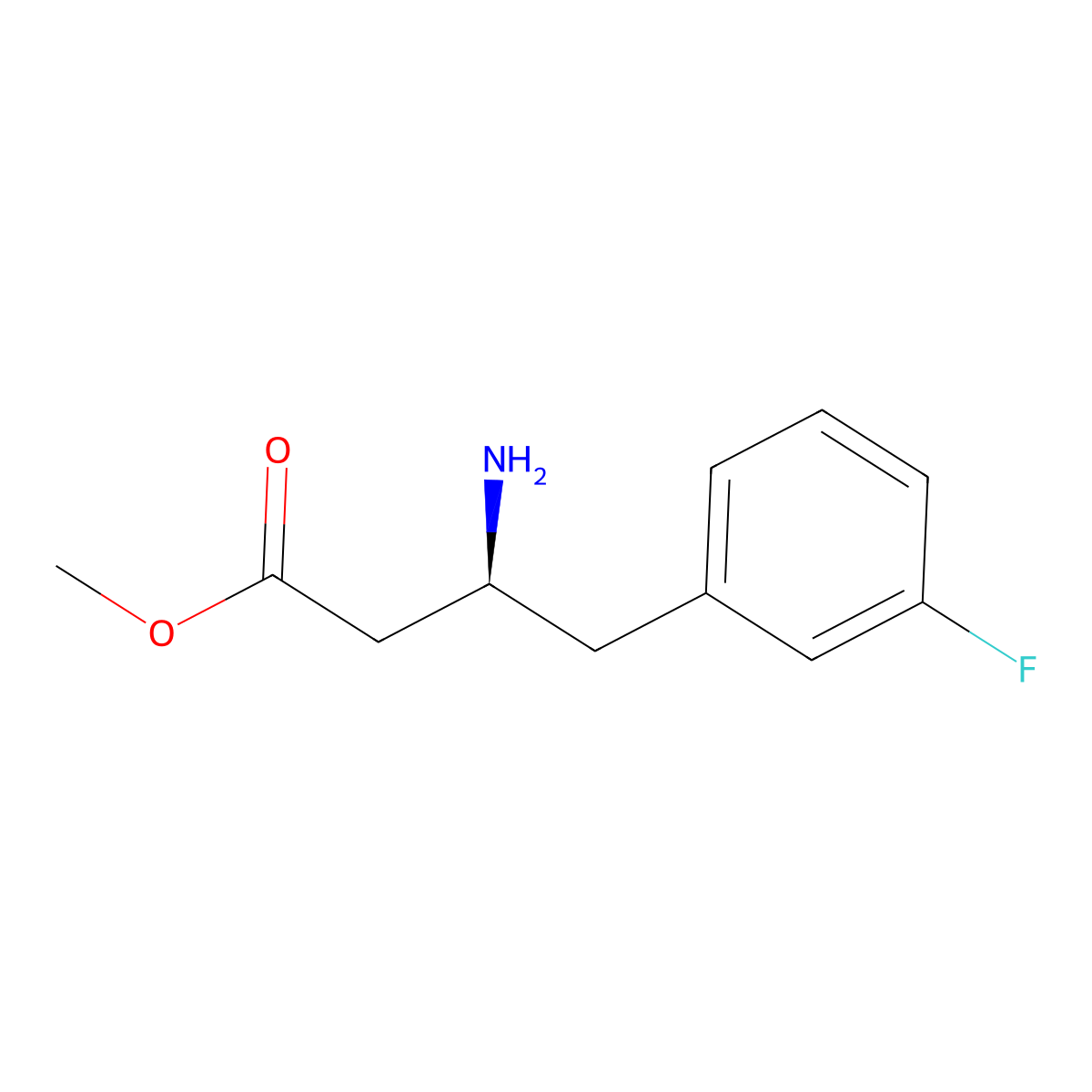 methyl (3S)-3-amino-4-(3-fluorophenyl)butanoate molecular structure, CAS 2349923-84-6