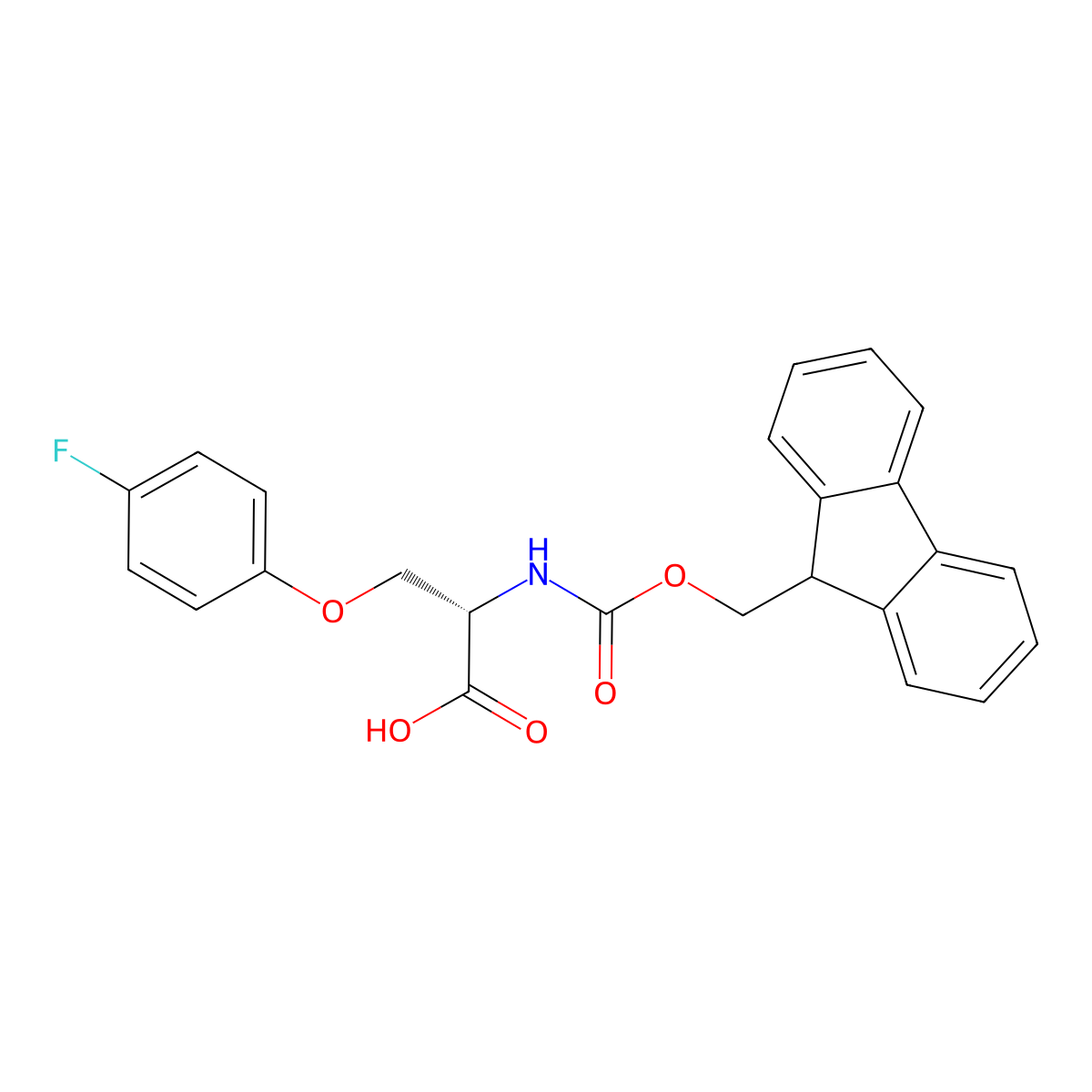 (2S)-2-(9H-fluoren-9-ylmethoxycarbonylamino)-3-(4-fluorophenoxy)propanoic acid molecular structure, CAS 2349924-68-9