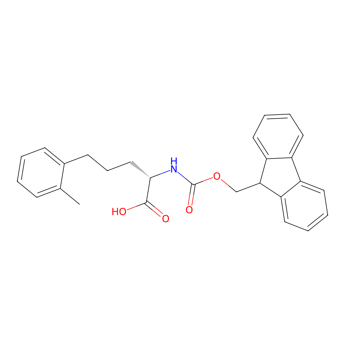 Fmoc-(S)-2-amino-5-(2-methylphenyl)pentanoic acid molecular structure, CAS 2349926-38-9
