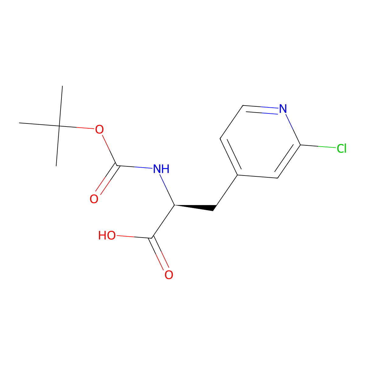 (2S)-2-{[(tert-butoxy)carbonyl]amino}-3-(2-chloropyridin-4-yl)propanoic acid molecular structure, CAS 2349944-70-1