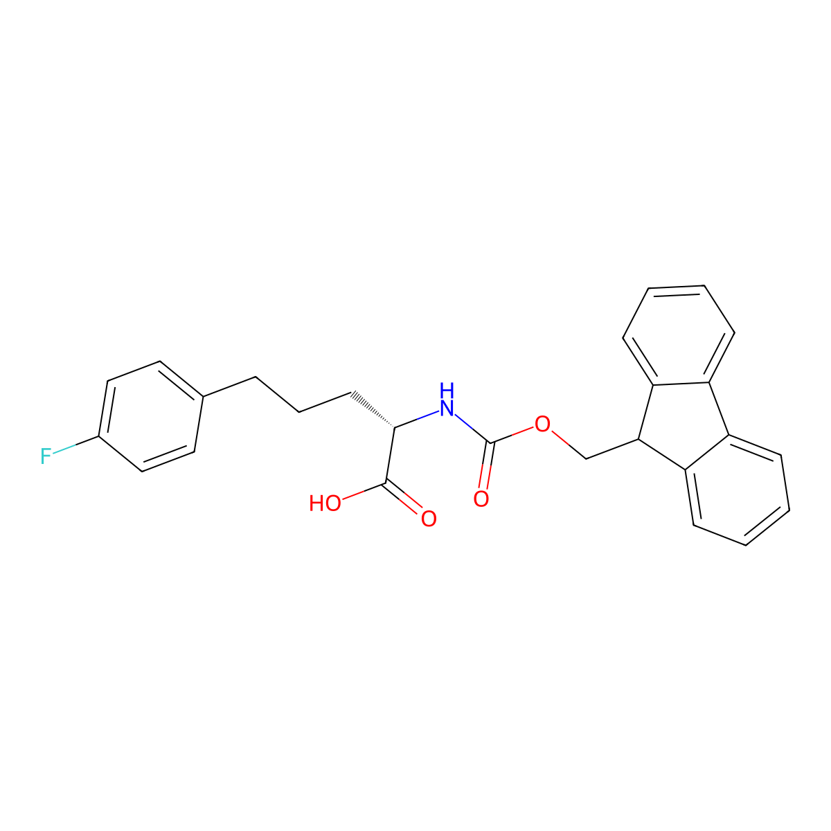 Fmoc-(S)-2-amino-5-(4-fluorophenyl)pentanoic acid molecular structure, CAS 2349948-37-2