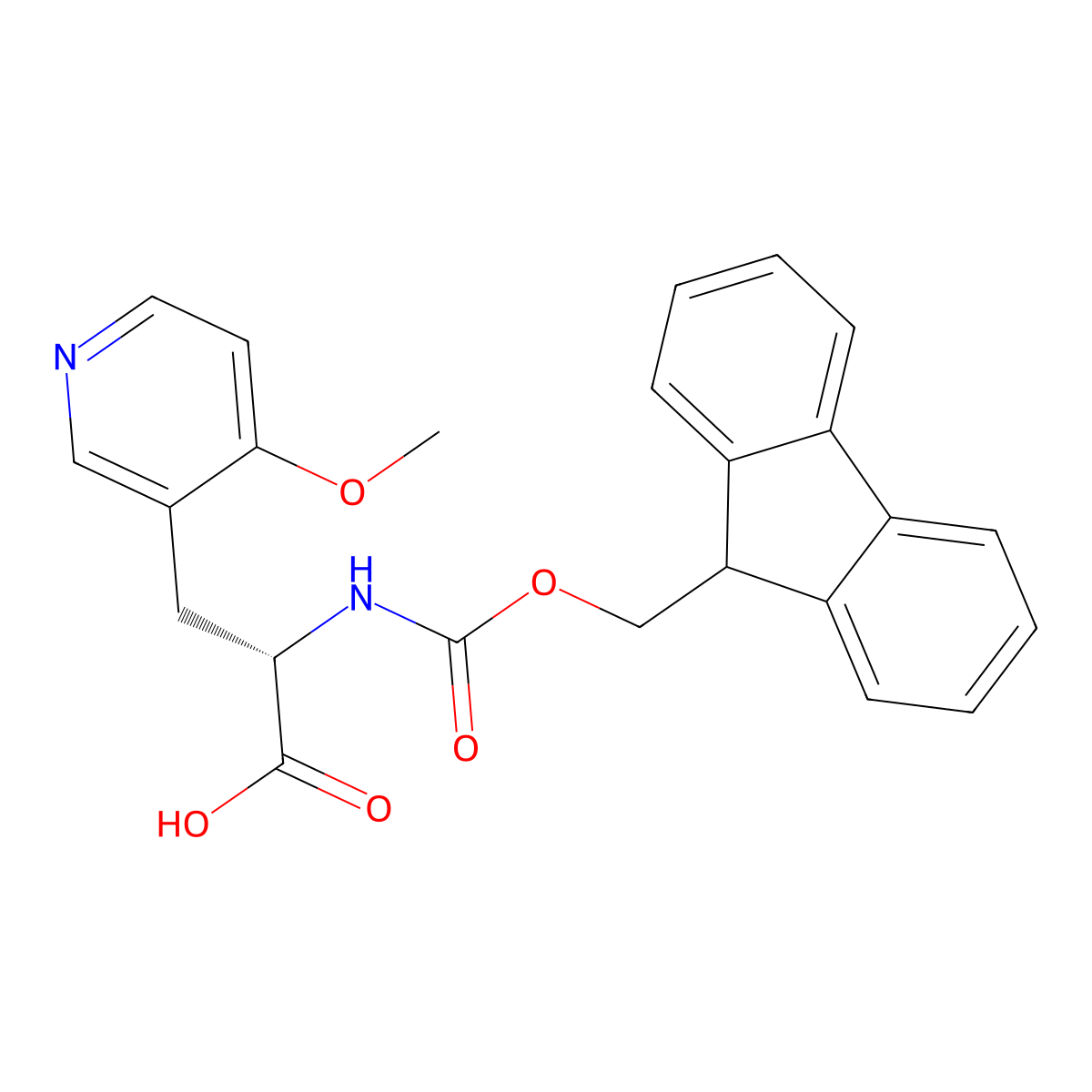 (S)-2-((((9H-Fluoren-9-yl)methoxy)carbonyl)amino)-3-(4-methoxypyridin-3-yl)propanoic acid molecular structure, CAS 2349964-87-8