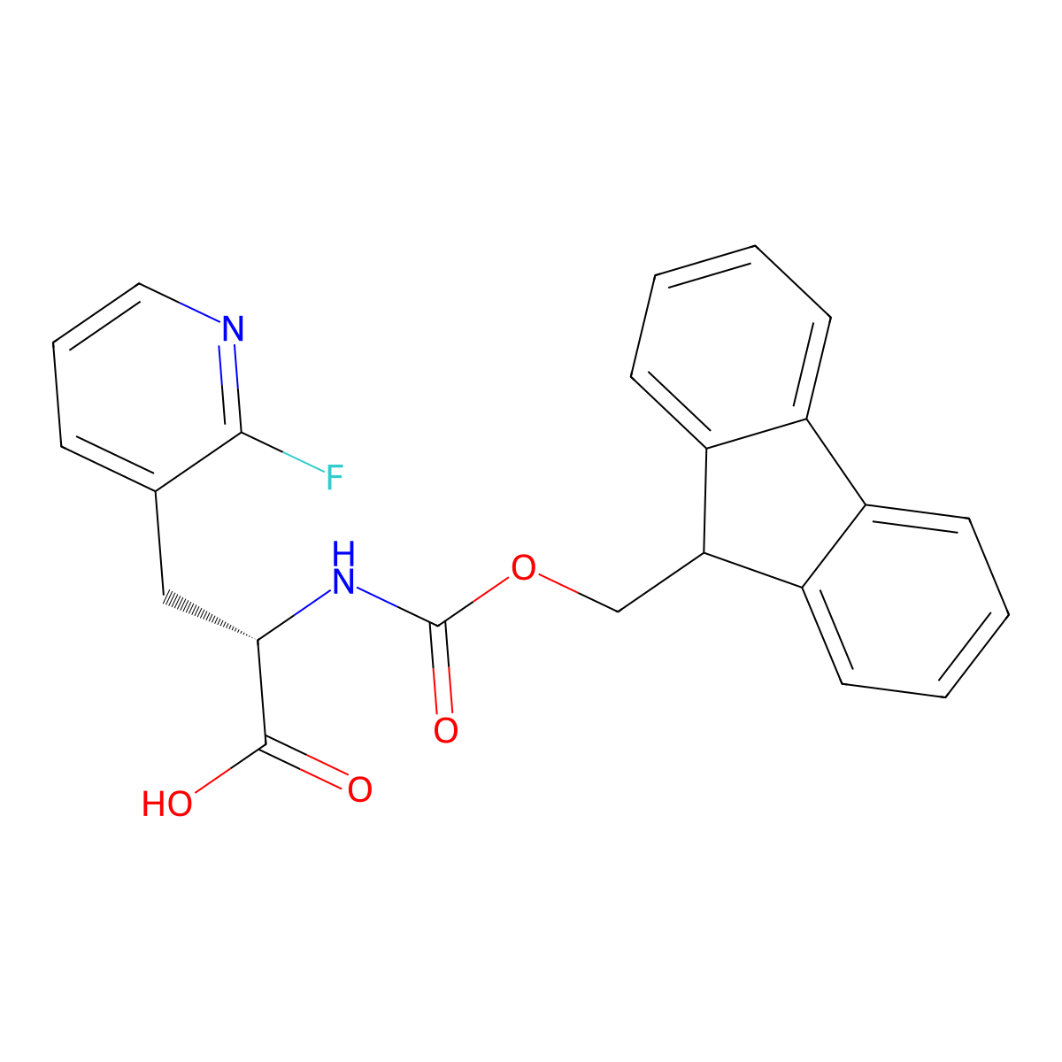 Fmoc-L-3-Pal(2-F)-OH molecular structure, CAS 2349965-48-4