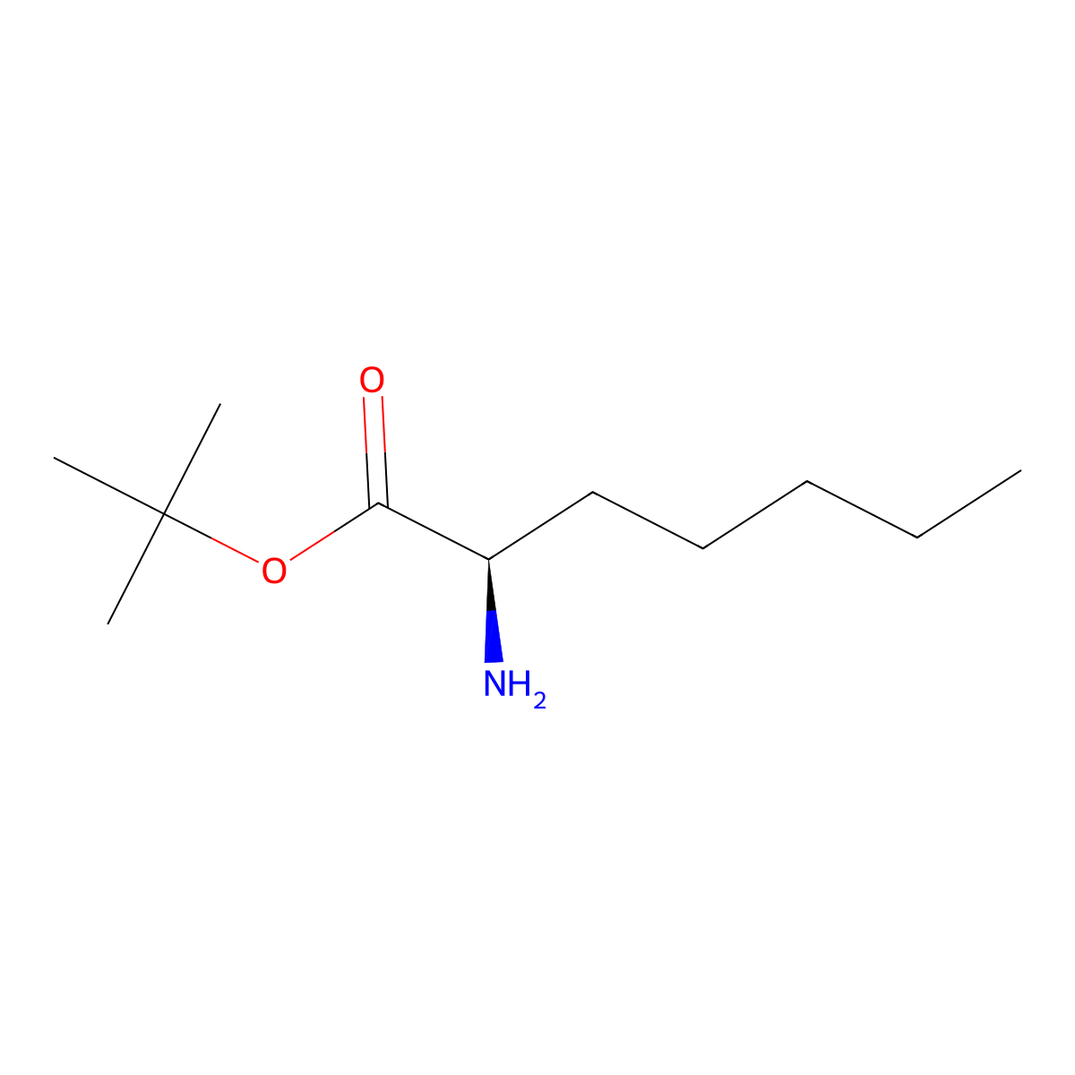 tert-butyl (2R)-2-aminoheptanoate molecular structure, CAS 2349976-94-7
