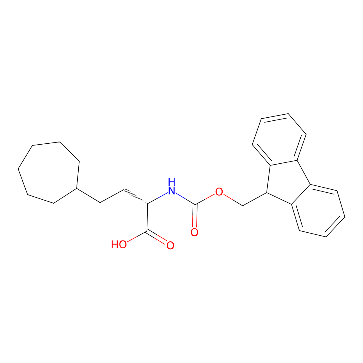 (alphaS)-alpha-[[(9H-Fluoren-9-ylmethoxy)carbonyl]amino]cycloheptanebutanoic acid molecular structure, CAS 2349977-16-6